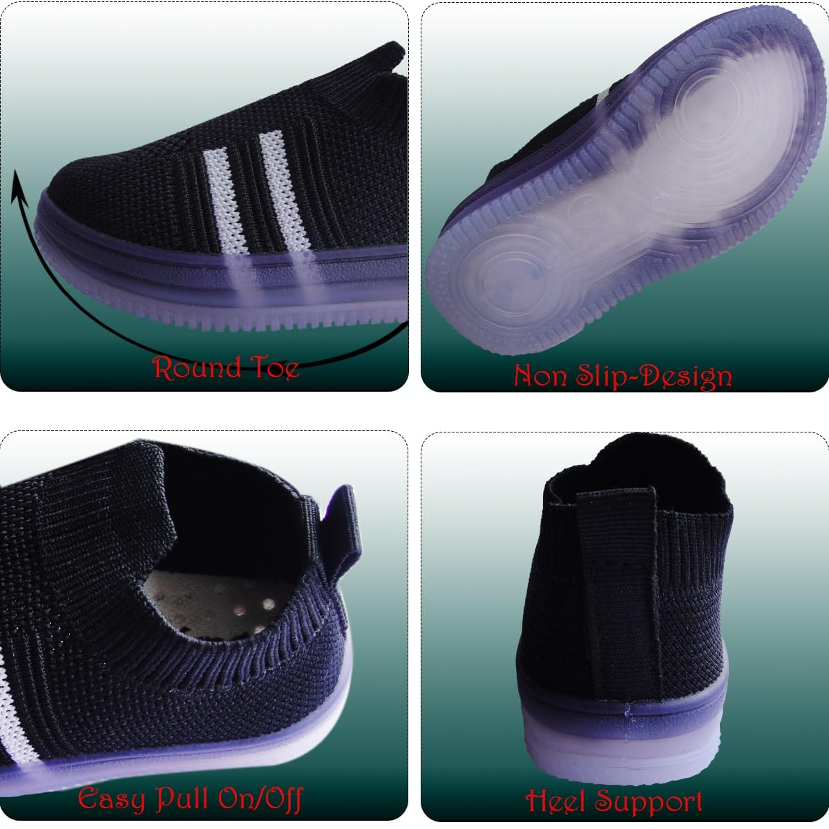 Kids Light Up Pull On Shoes Toddler Girls Boys Breathable Led Flashing Sneakers Running Shoes/Slip-on For Boys&Girls |Fashionable and Fun for Boys and Girls | Available in Toddler and Little Kid Size 6