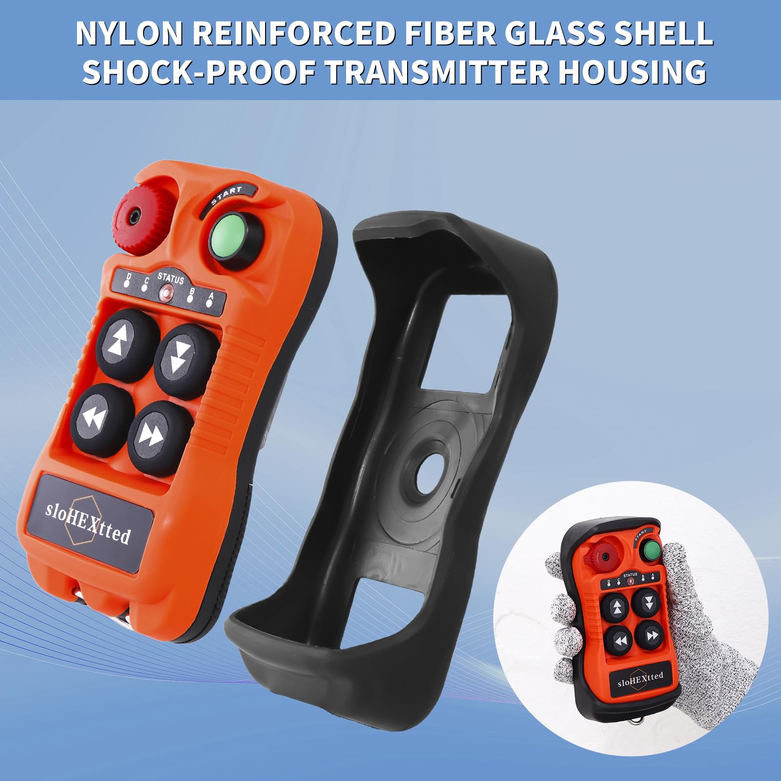 4 Button Wireless Crane Remote Control 12V 24V Radio Dule Transmitters and Receiver for Electric Chain Hoist Lift Winch Overhead Crane Remote Controller 5