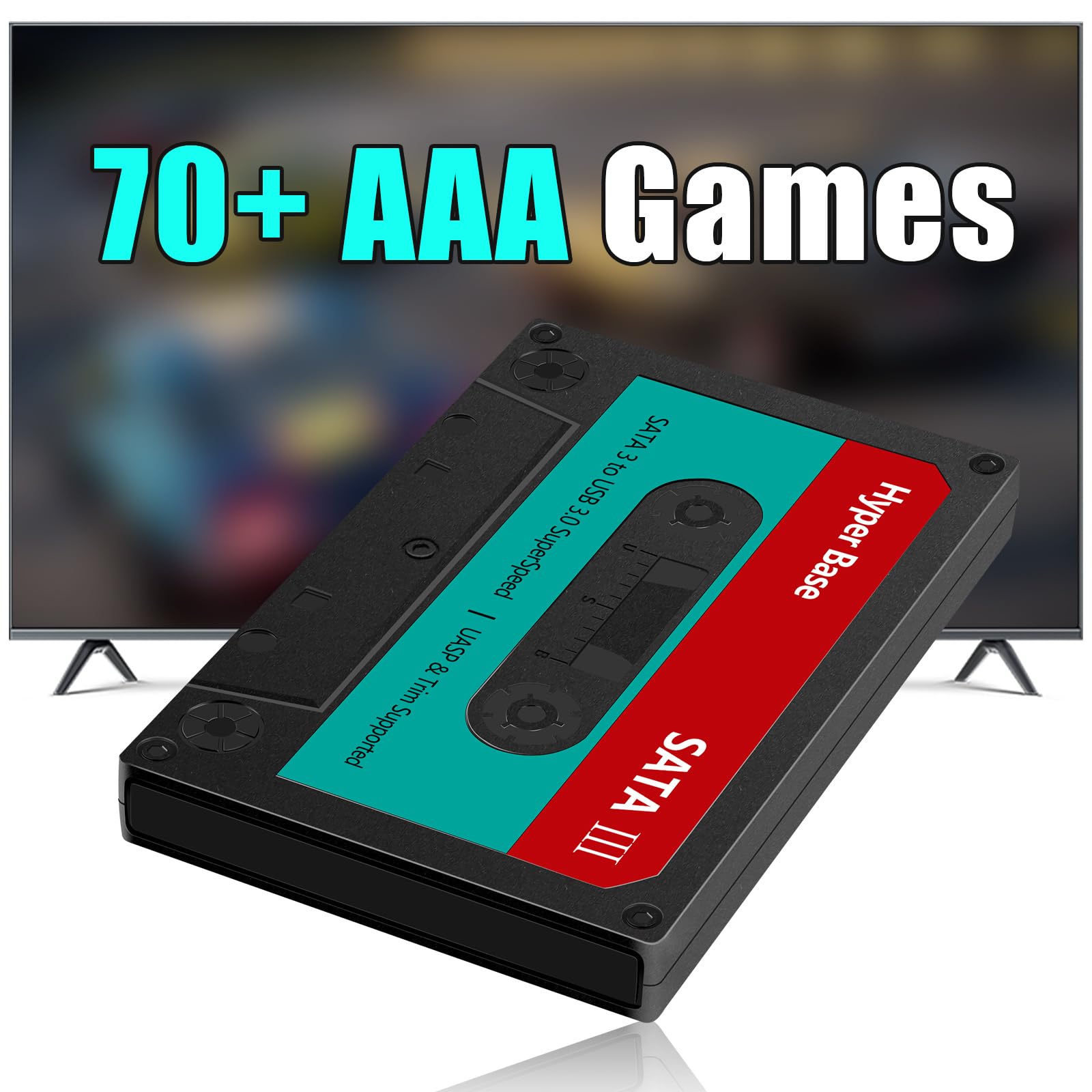 2TB Retro Gaming Hard Drive Emulator Console with 77 AAA Games 2T External Hard Drive Gaming Consoles, Plug & Play Video Games, Game System for PC/Windows 1
