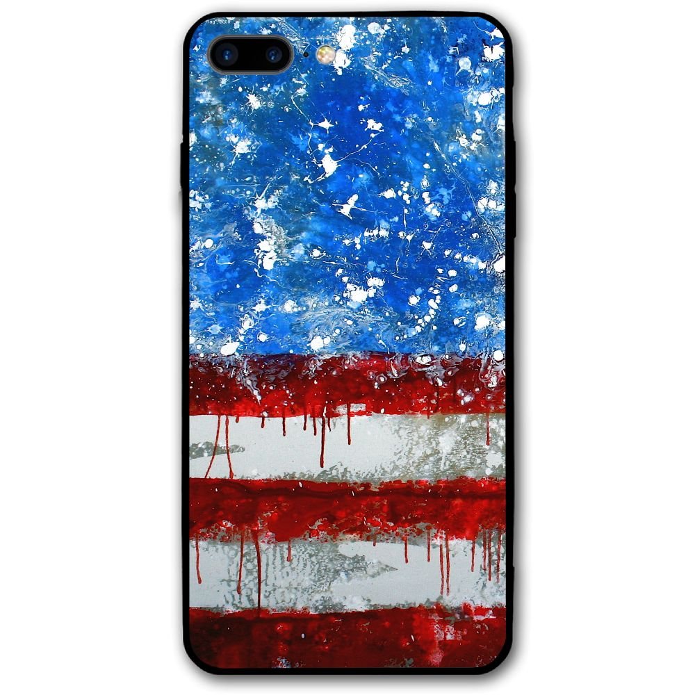 America USA Flag Art iPhone 8 Plus/iPhone 7 Plus Case,Hard PC Protective Graphic Design Mobile Phone Shell 3D Print Case Cover 5.5 Inch for iPhone 7P / 8P