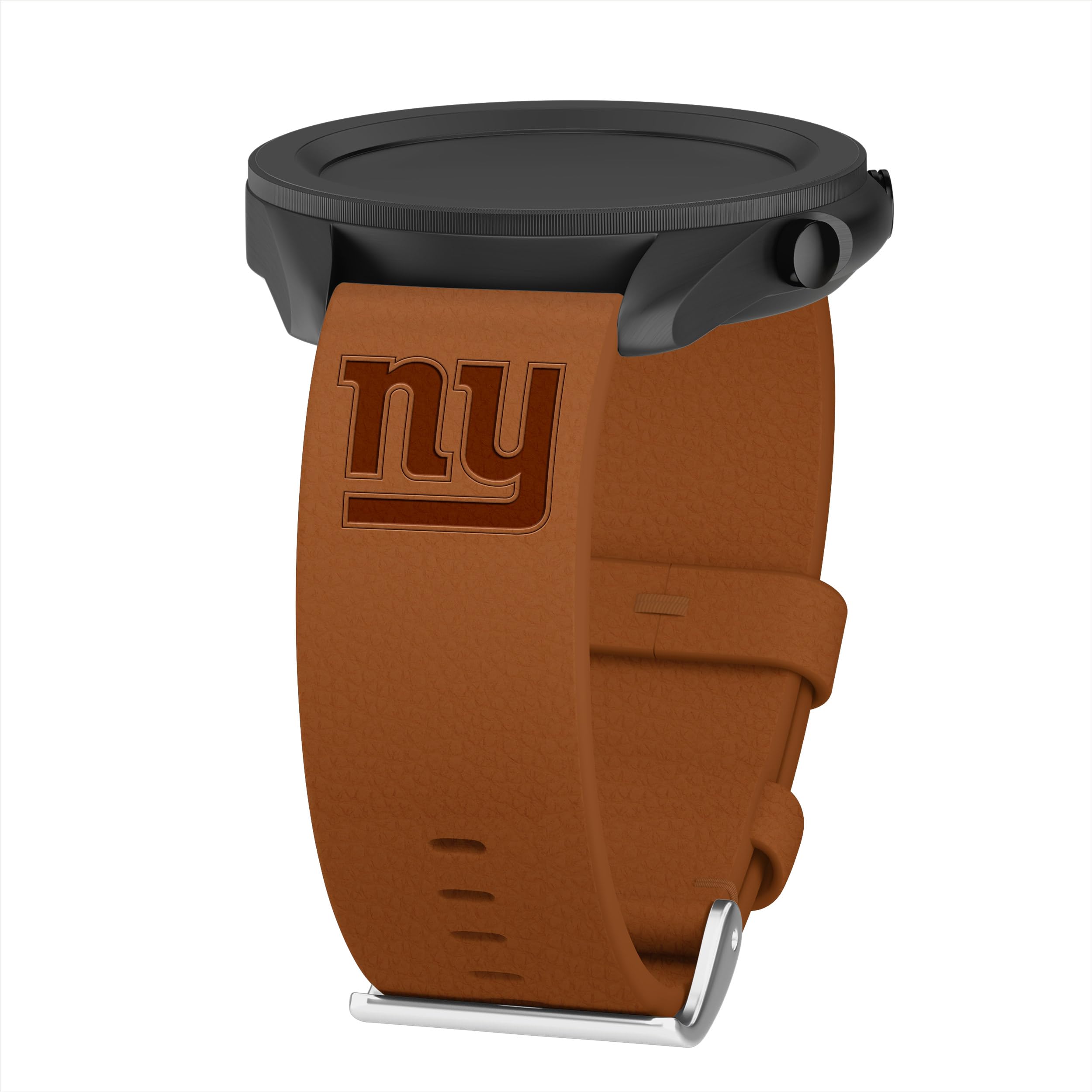 Game Time New York Giants Premium Leather Watch Band Compatible with Samsung Galaxy Watch & More (20mm Long Tan) 1