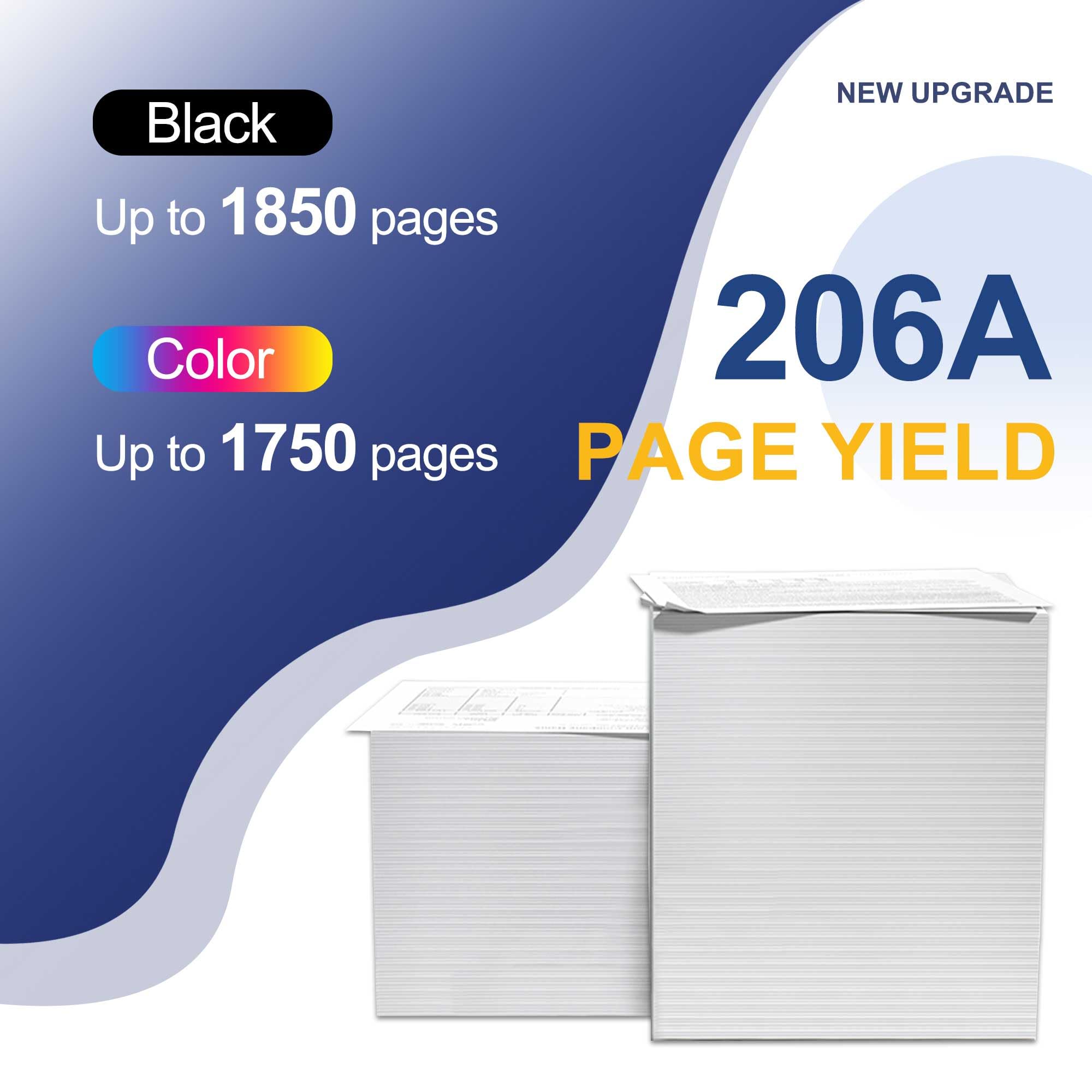 206A Toner Cartridges 5 Pack (with Chip) Replacement for HP 206A Toner Set for Color Pro MFP M283fdw M283cdw M283fdn M282nw, Color Pro M255dw M255nw M255dn Printer | 2BK/1C/1M/1Y 4