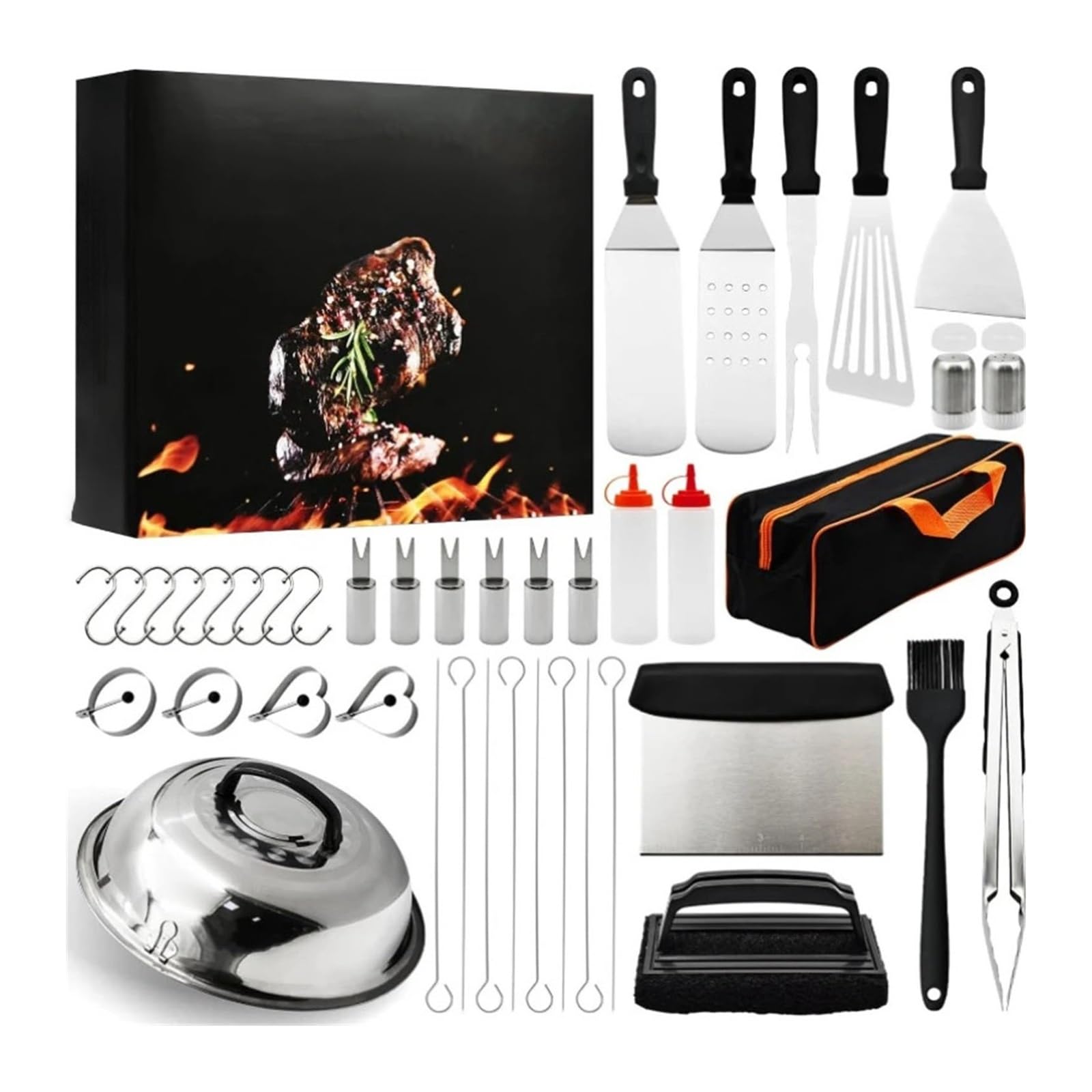 BBQ 41 Pcs Grill Tools Utensils Set Griddle Accessories Kit for Outdoor Grilling BBQ Gift for Men Grill Utensils Set Accessories