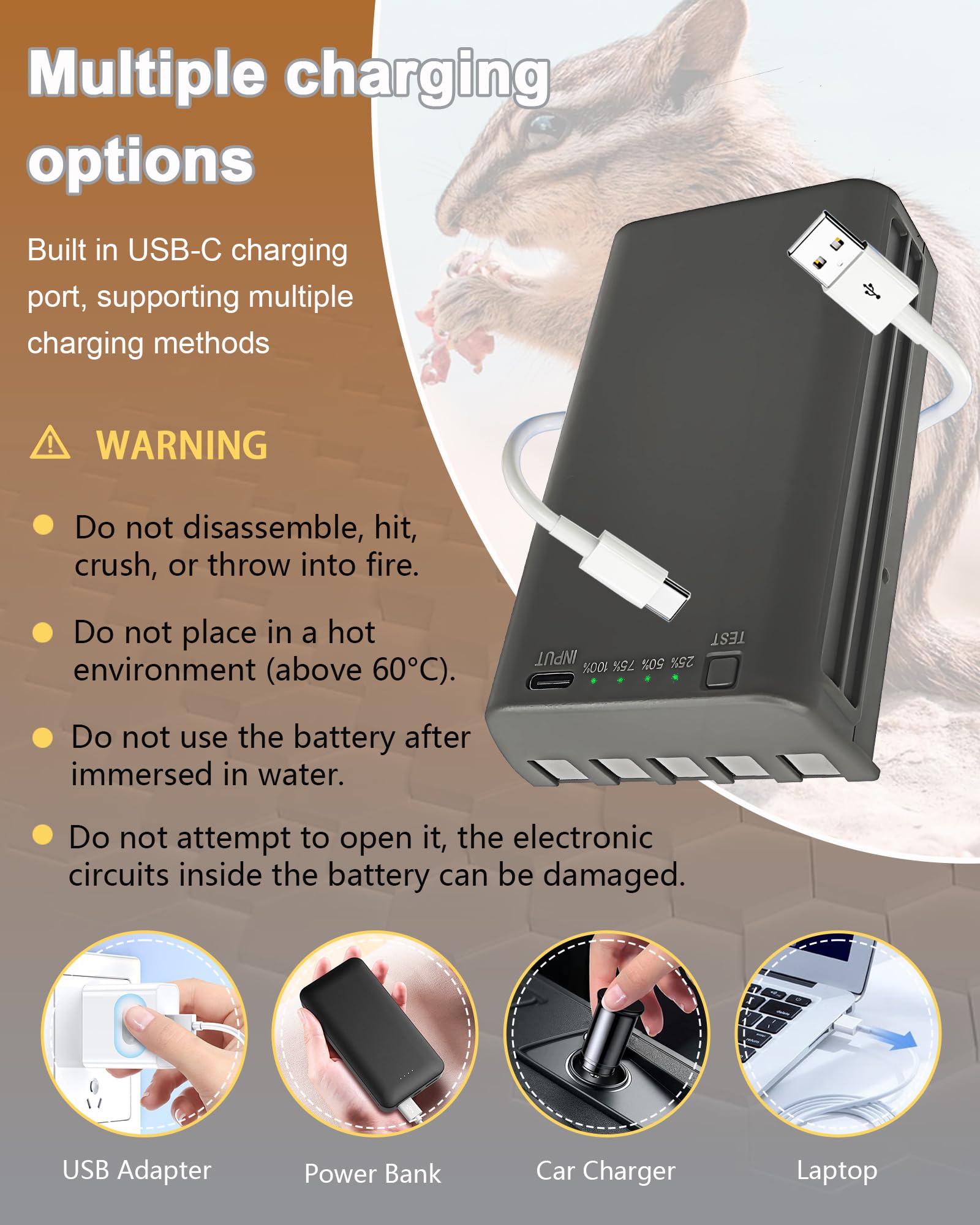 ROYEUEU Rechargeable Battery Pack for Stealth Cam: 2 Pack Lithium Batteries Replacement Compatible with Stealthcam Fusion Deceptor Connect Max Series Flashback Cellular Trail Camera 5