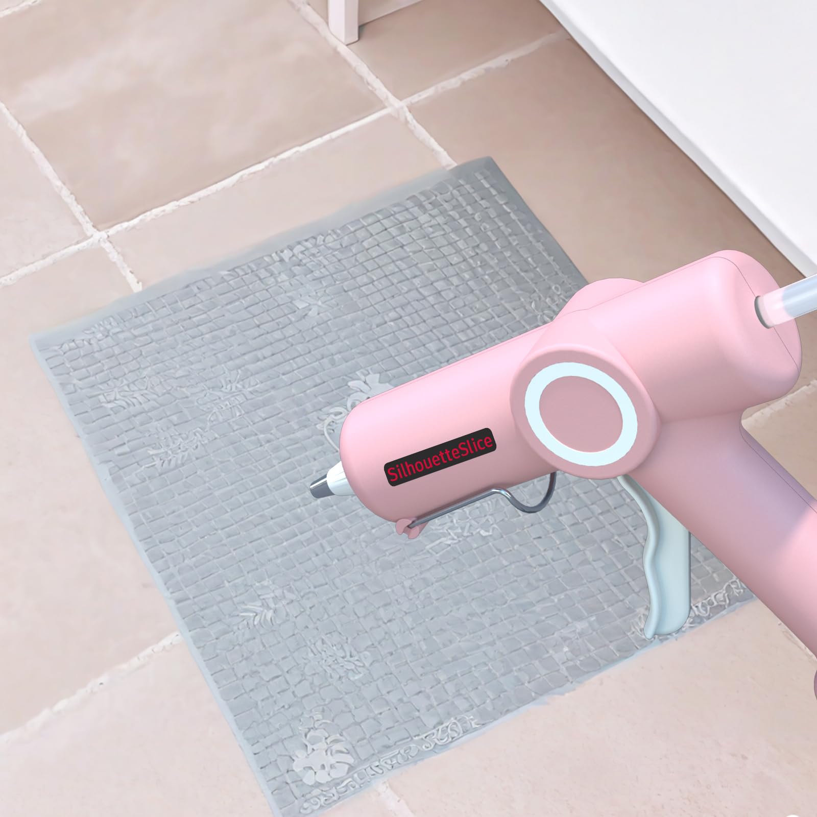 SilhouetteSlice 20W pink Hot Glue Gun Kit with 30 Clear Glue Sticks AC-Powered DIY Projects Home Repairs Fast Heating Drip-Free Precision Tool Set (Series HJ047) 6