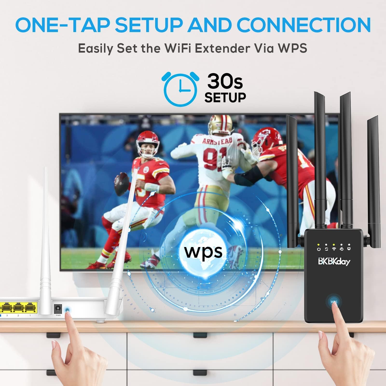 WiFi Extender Signal Booster for Home: Wireless Internet Repeater Range Coverage Up to 9998 Square Feet 35+ Devices 5