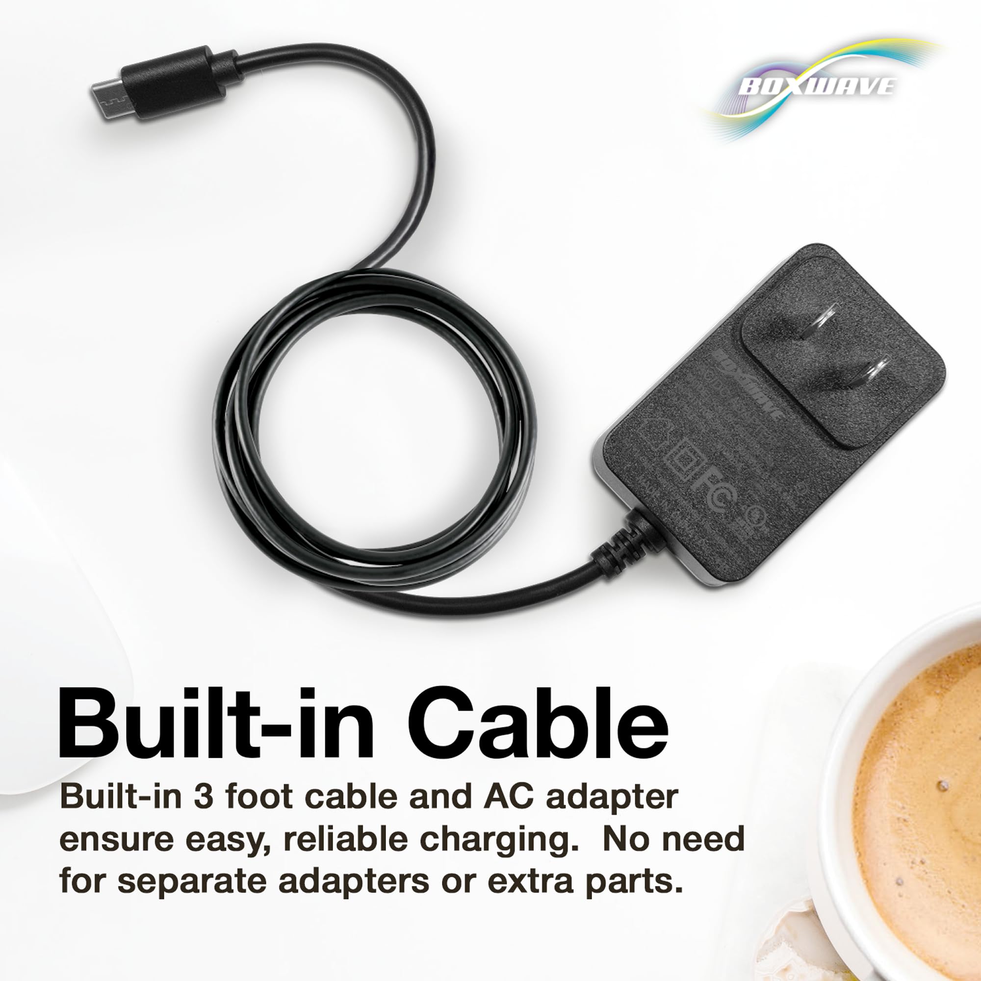 BoxWave Charger Compatible With Voice Caddie Swing Caddie SC300 - Wall Charger Direct (15W), Rapid Charge your device with built-in 3ft Cable 5