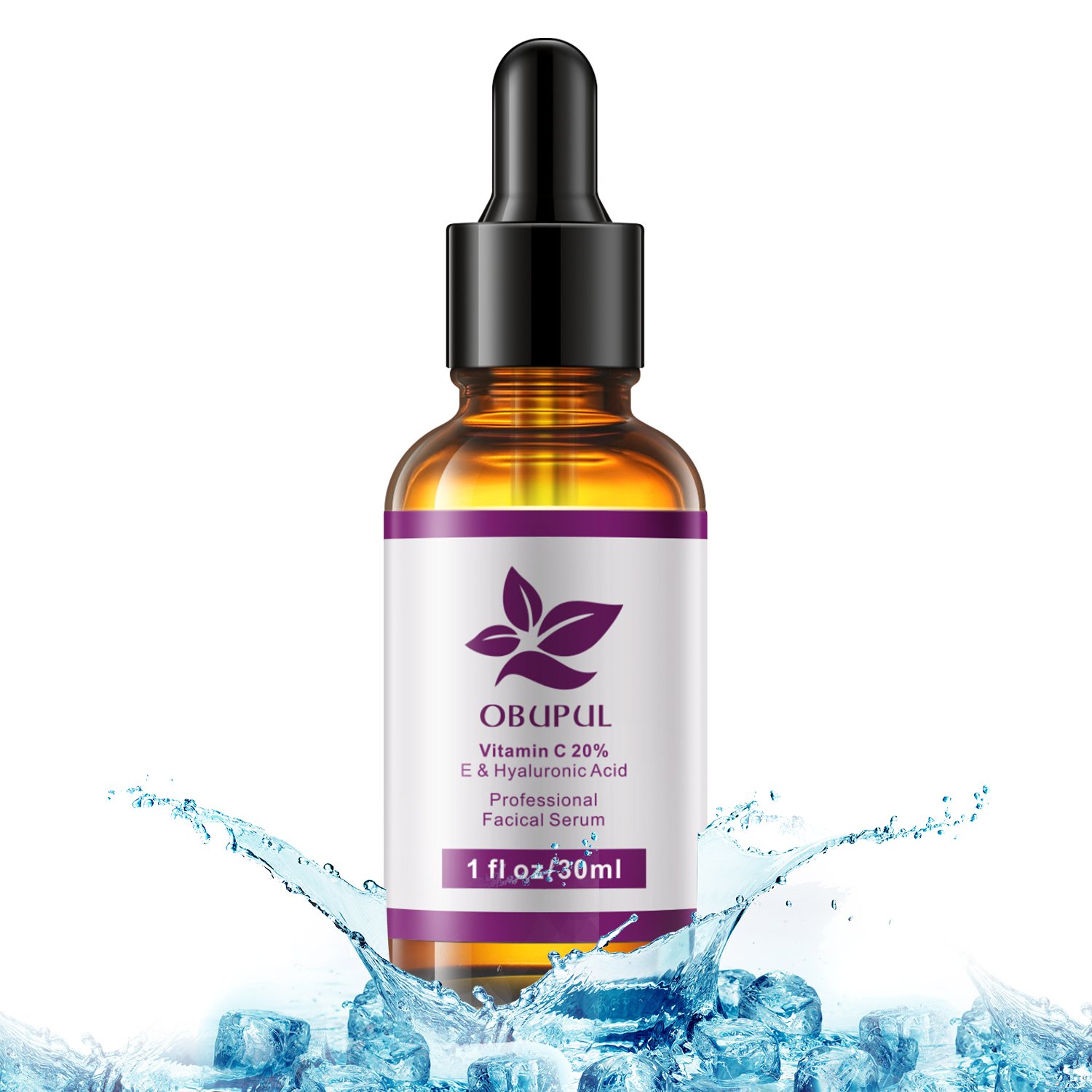 Obupul Skin Care Vitamin C Serum for Face, Organic Anti-Aging Anti Wrinkle Topical Facial Serum with Hyaluronic Acid & Vitamin E,1 fl. oz 1