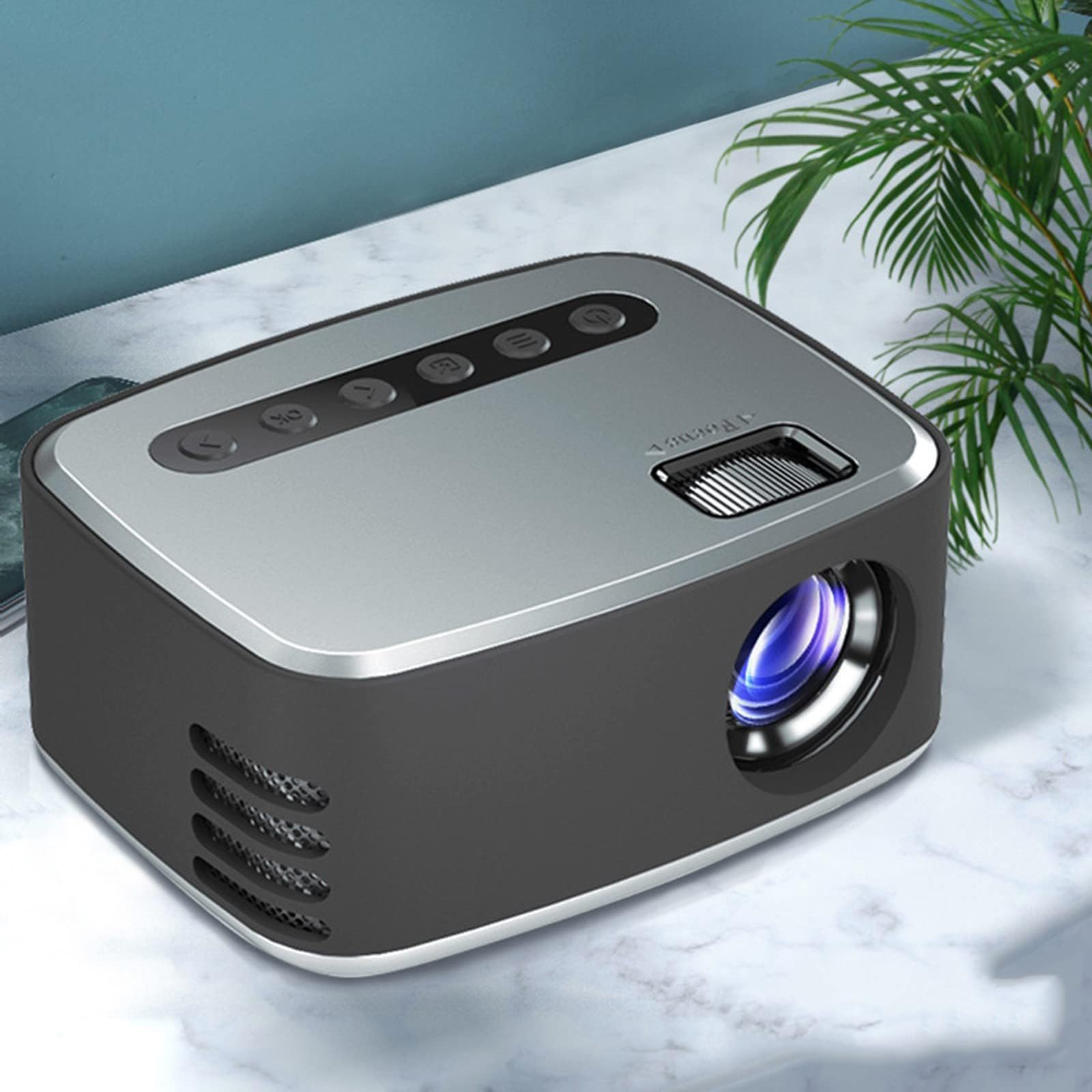 T20 Mini Projector Portable Pocket Home Cinema Projector, 1080p LED Home Media Video Player Movie Projector - USB Charging, Built-In High-Speakers, Support Multi-device Connection