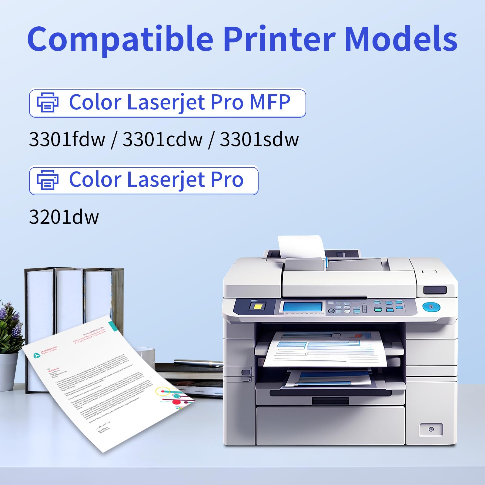 218A Toner Cartridges 4 Pack (with Chip) Compatible Replacement for HP 218A 218X for Color LaserJet Pro 3201dw MFP 3301fdw 3301cdw 3301sdw Printer Ink W2180A W2180X High Yield (BCMY, 4-Pack) 3