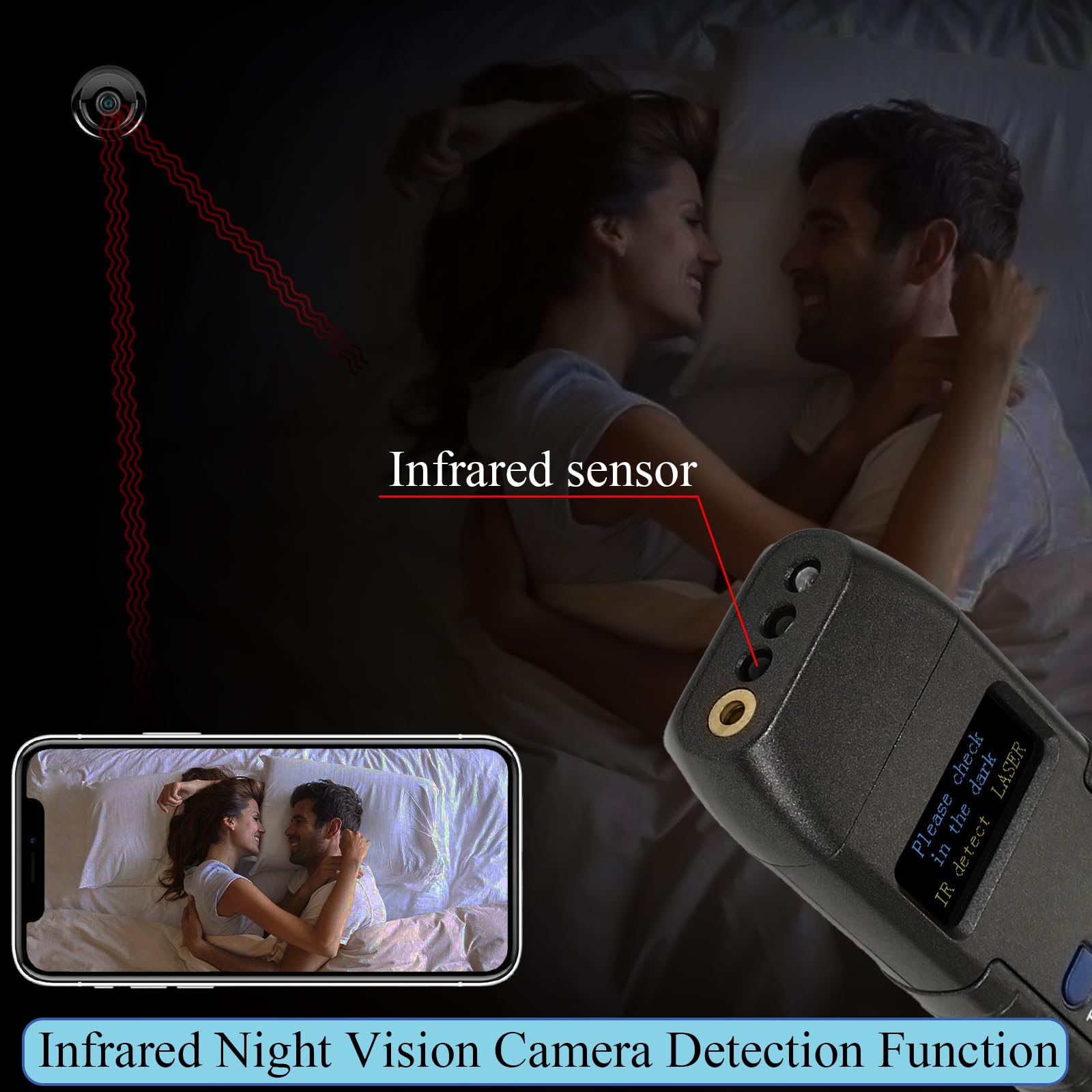 KAXYUYA Hidden Camera Detectors, Spy Camera Finder, GPS Tracking Device Listening Device Detector, Eavesdropping Device RF Bug Sweeper and Camera Detector for Travel Hotel Car 6