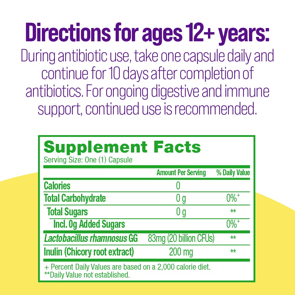 Culturelle Probiotics Ultimate Balance Probiotic for Use with Antibiotics - 20 Count – Probiotic Capsules Help Restore Good Bacteria Lost During Antibiotic Use & Contribute to A Healthy Immune System 3