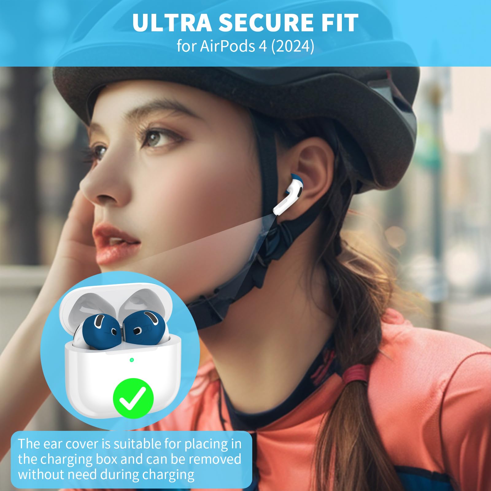 [5 Pairs] for AirPods 4 Ear Tips Covers Sport Anti Slip Anti Scratche Skin Soft Silicone Eartip AirPods 4 Gen Earbuds Accessories Compatible with Apple AirPods 4th Generation (5 Colors Mix) 3