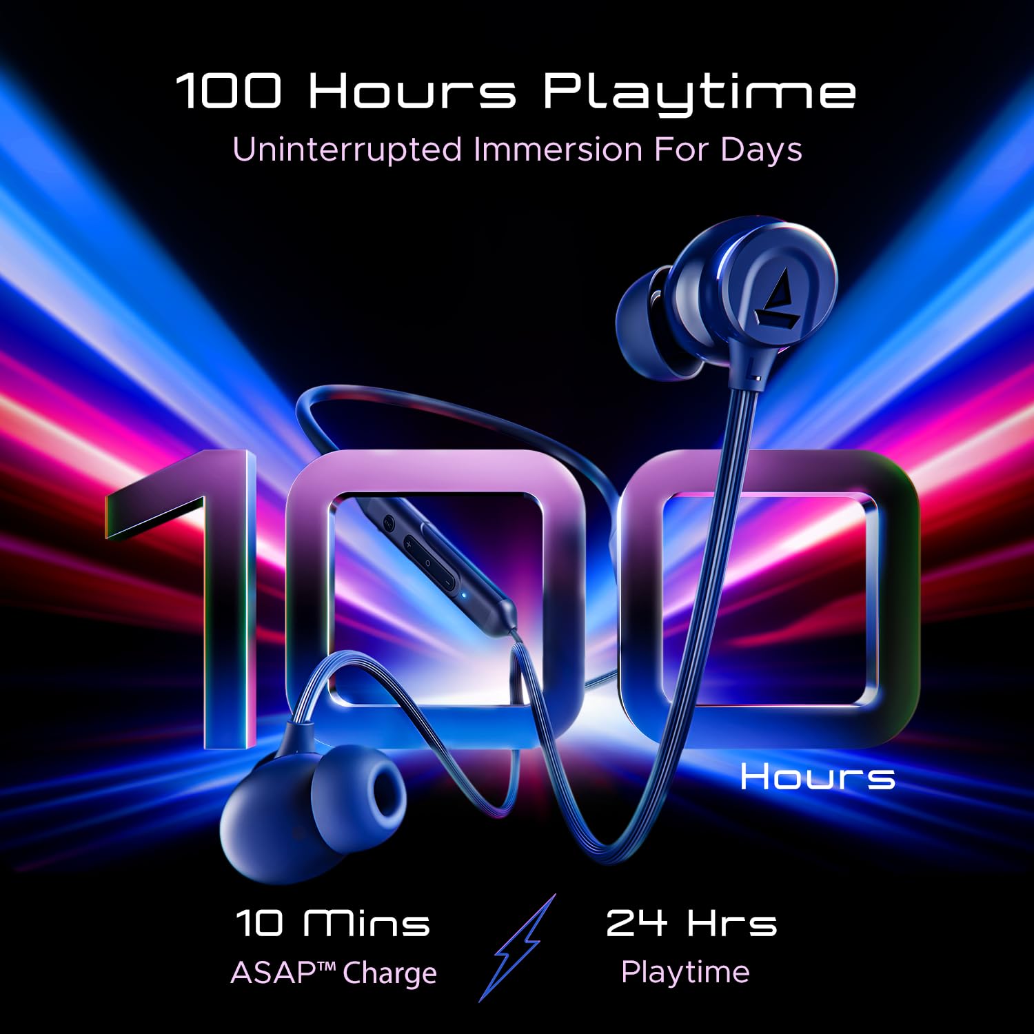 boAt Rockerz 255 ANC, 100h Battery,Spatial Audio, ANC(~32dB), Fast Charge(10Mins=24HRS),3Mics AIENx,13mm Drivers, Bluetooth in Ear Neckband, Wireless with Mic Earphones (Marine Blue) 4