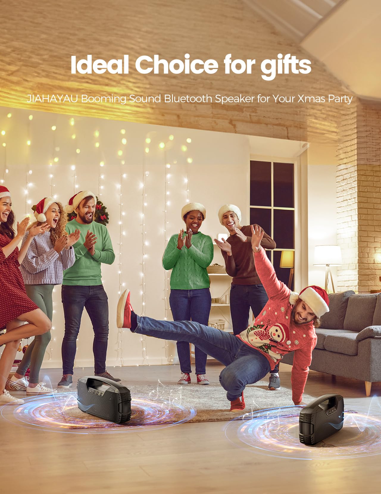 Portable Wireless Bluetooth Speaker, 40W Loud Sound IPX7 Waterproof Speaker, 32H Playtime, Rich Bass, Bluetooth 5.0, TWS Pairing, Built-in Mic, Outdoor Speaker for Home, Party, Pool, Beach-Red 5