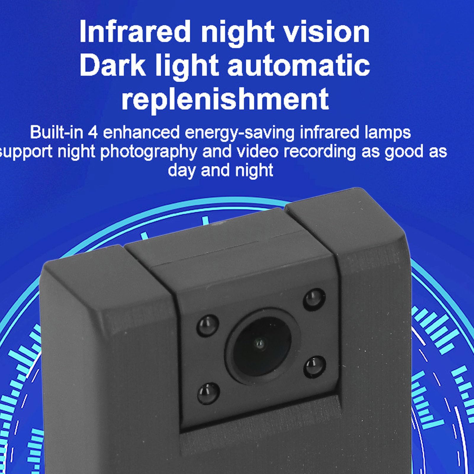 Body Camera, 4K Back Clip Body Camera with Audio and Video Recording, Body Cam with Night Vision, Intelligent Motion Detection, Wearable Camera for Cycling 4