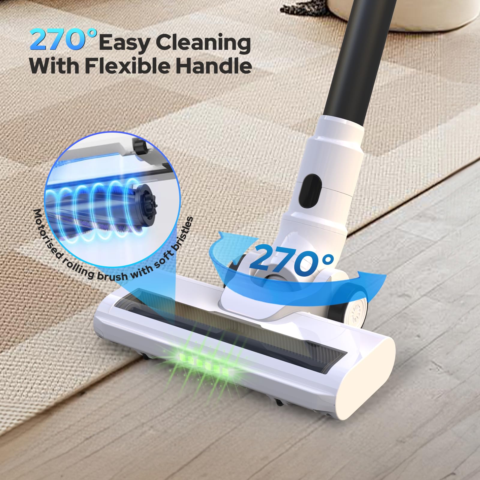 COSTAR Stick Vacuum Cleaner Cordless,Vacuum Cleaner for Home Use Wet and Dry,Sweep 3-in-1 Handheld Vacuum Cleaners,20W 16 Kpa Suction with Washable Filter Multi Nozzle for Sofa, Toys 3