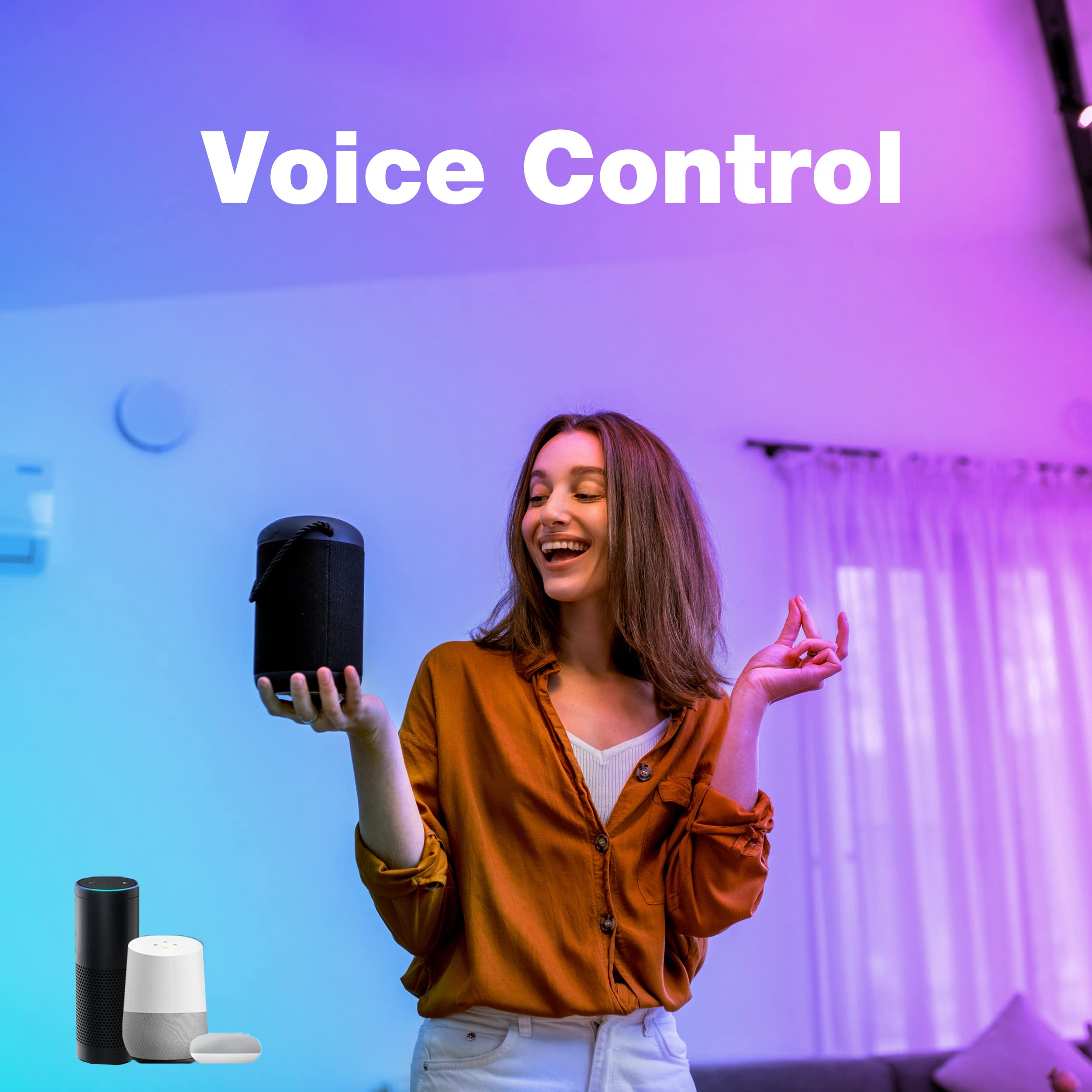 LED Smart Bulbs, Color-Changing Light, 2700K-6500K RGBW, Compatible with Alexa & Google Home, 2.4G WiFi Bulbs, 9W, E26 Base, A19, 8 Pack 3