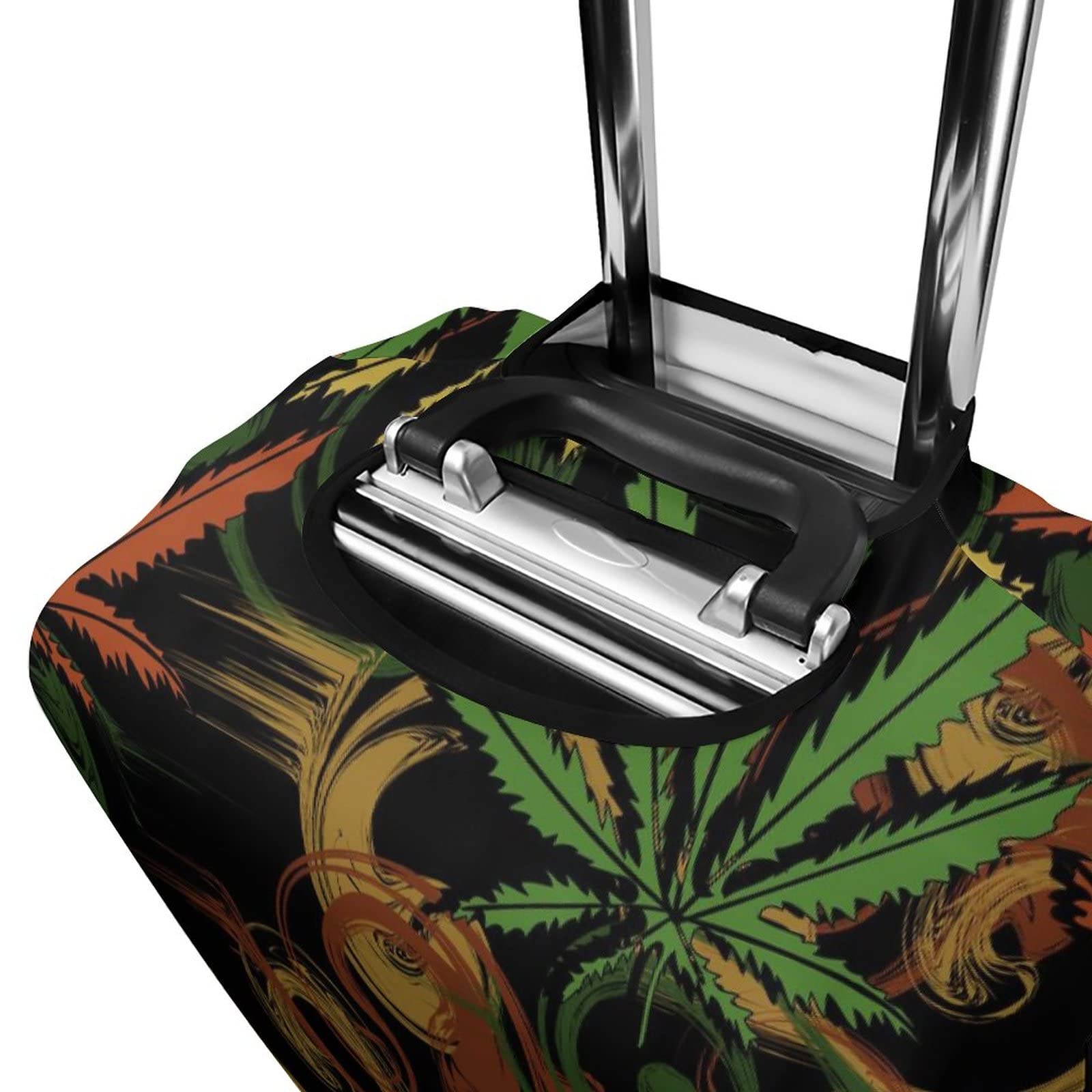 Rasta Weed Leaf Luggage Cover Washable Suitcase Protector Travel Essentials for 21/24/26/30/32 Inches Baggage L 6