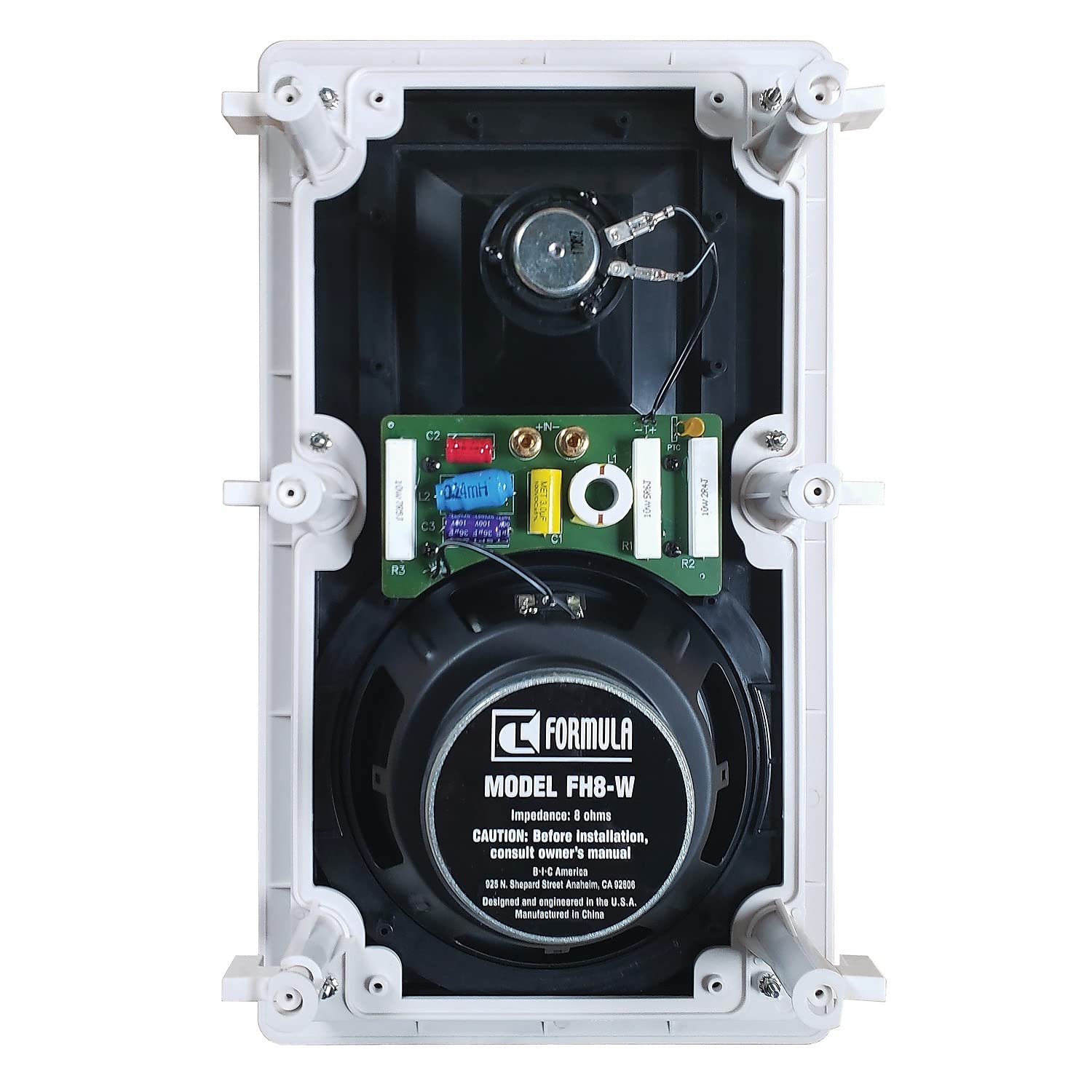 BIC America FH8-W 8-Inch 175-Watt In-Wall 2-Way Speakers with Mid/High Frequency Horns,White
