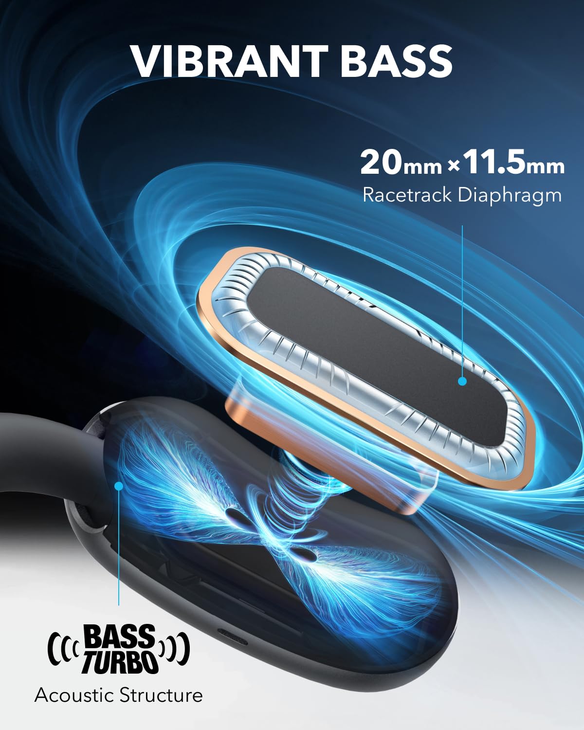 Soundcore AeroFit 2 by Anker Open-Ear Headphones with Sport X20, Adjustable Ear Hooks, Snug Fit, Rich Bass, Hi-Res Wireless Audio, 42H Playtime, Bluetooth 5.4, App Control, IP55, AI Clear Calls 5