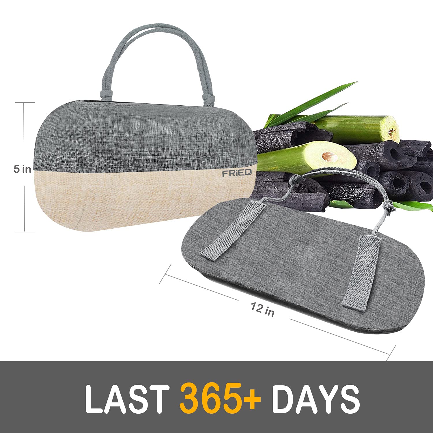 FRiEQ Car Air Freshener, 100% Activated Bamboo Charcoal Air Purifying Bag | Lasts 365+ Days | Fragrance-Free Deodorizer - Absorb Smoke Smell and Bad Odors 4