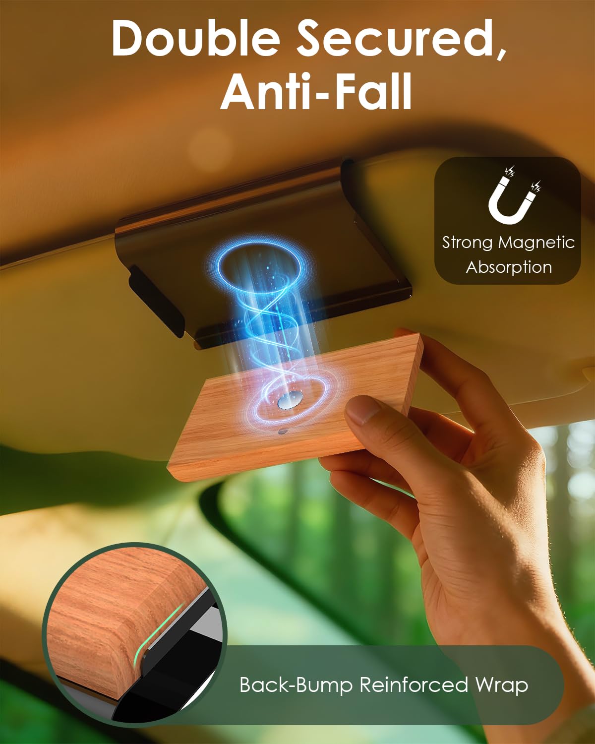 Car Air Freshener - Wood Air Freshener - Long Lasting Car Odor Eliminator for Visor Clip-Variety Scent Starter Kit, Vehicle Scent Diffuser Men&Women- Pack of 3 (Teak-Amber-Grove) 6