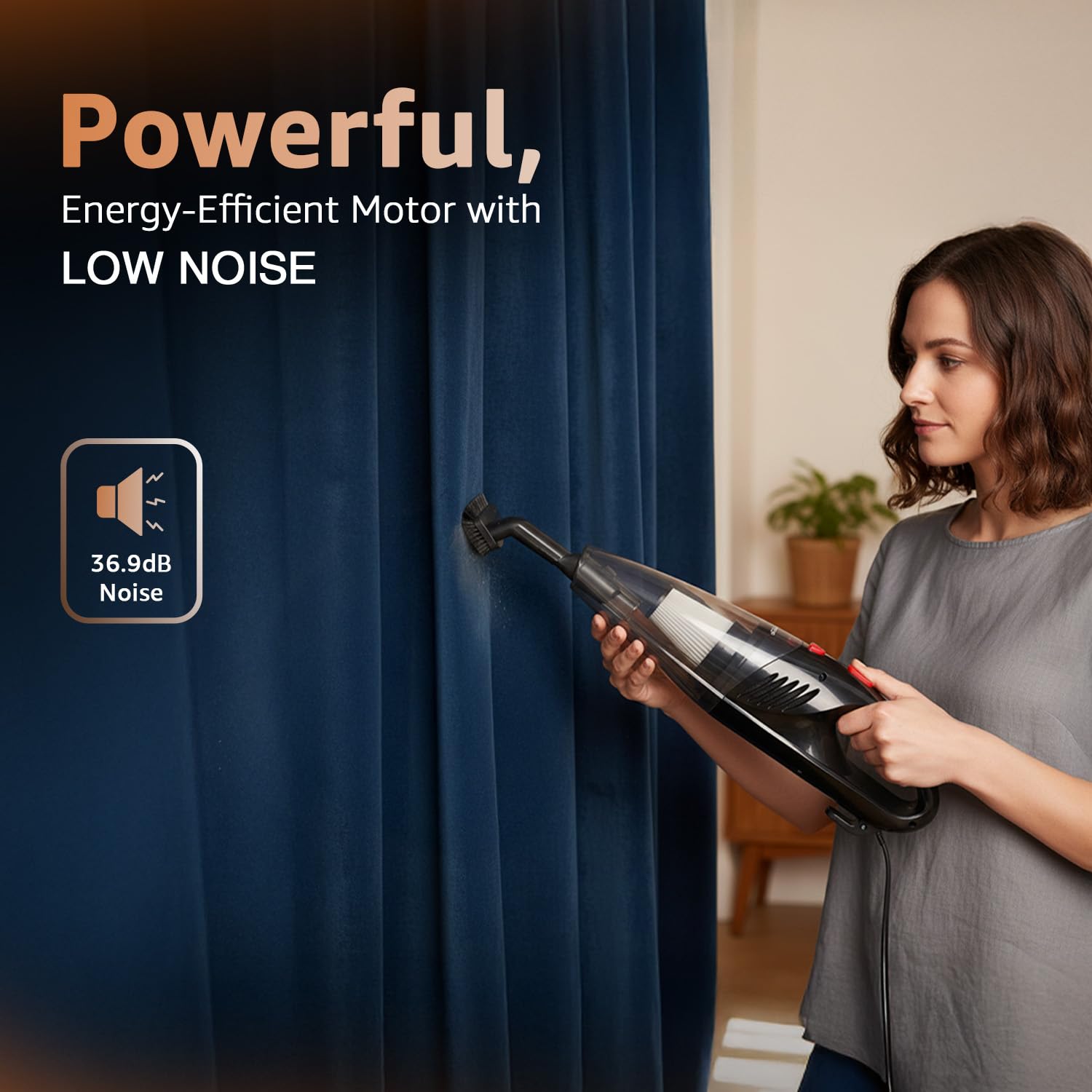 Amazon Basics - 2-in-1 Convertible Stick Vacuum Cleaner | 600W | 5 Attachments Included | Bagless Washable Filter, Strong Suction | 4.9 m Cord | 0.8 L Capacity | 12.5 kPa Suction | 103L*10.5W*12.5H cm 4