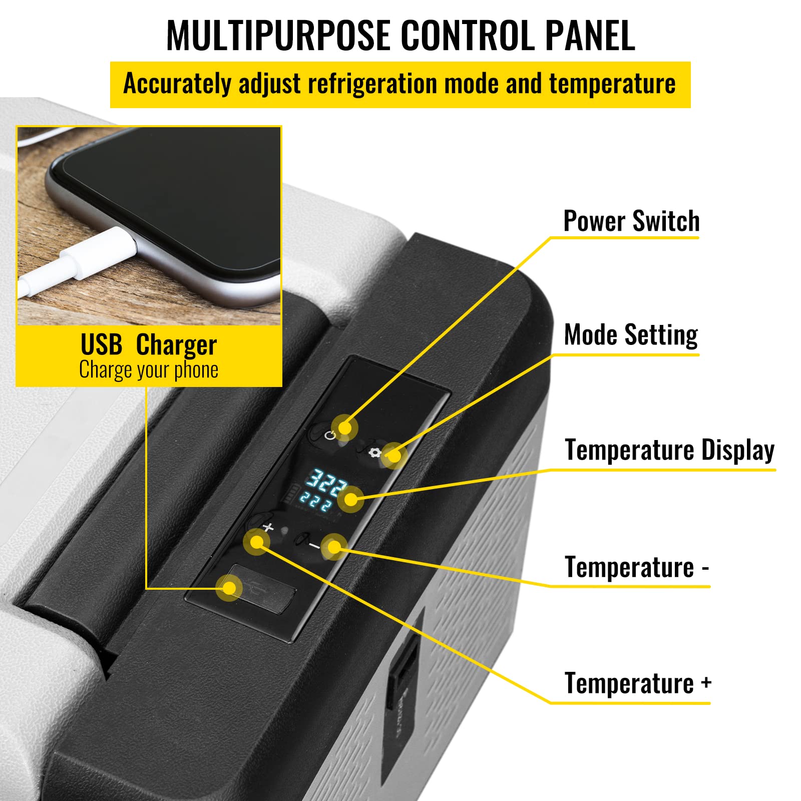 VEVOR 10 Quart 12 Volt Portable Mini Freezer Car Compressor Fridge Cooler 5