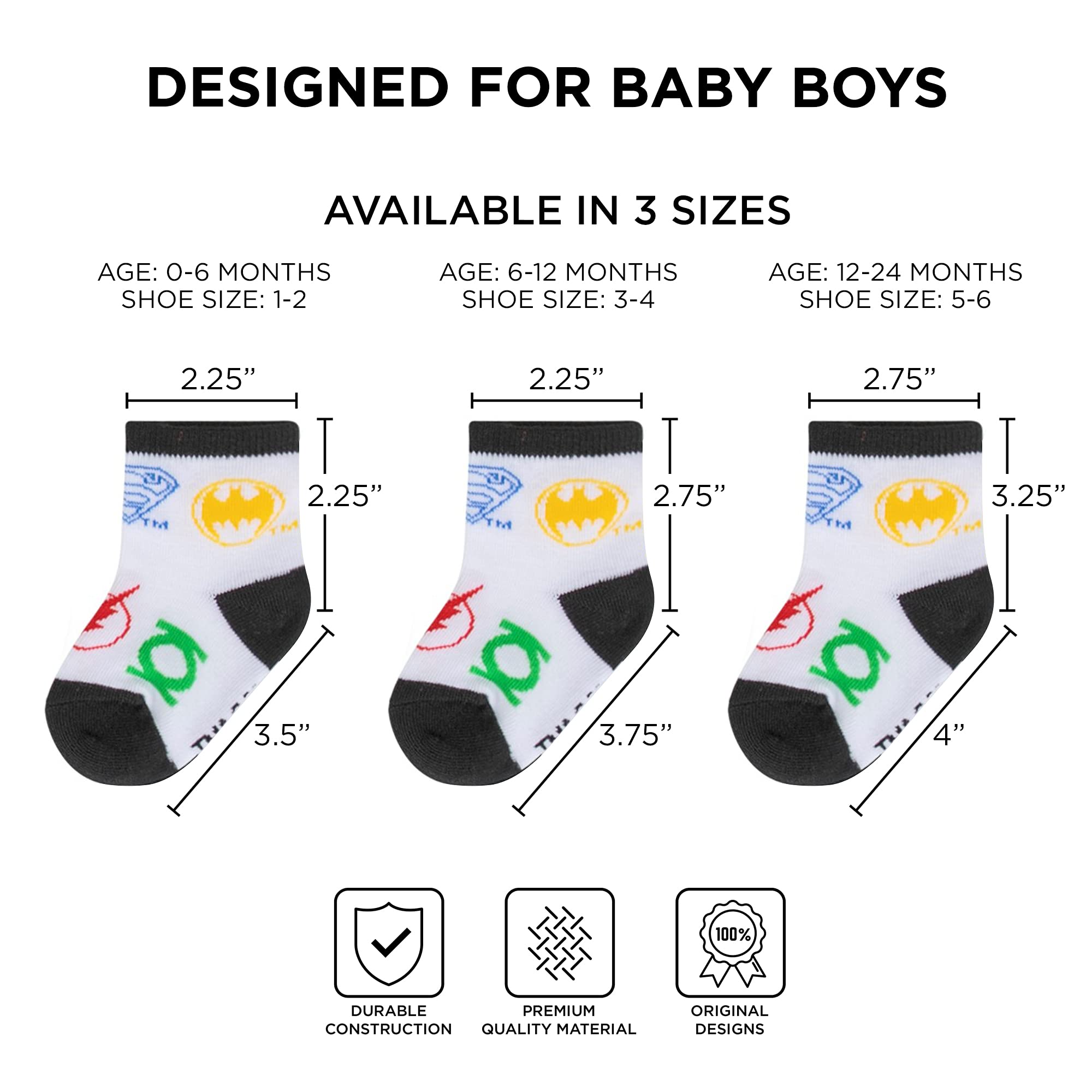 ABG Accessories Baby Girls & Boys Minnie Mickey Mouse 10-pack Infant Sock, Multi-DC Comics, 0-6 Months 6
