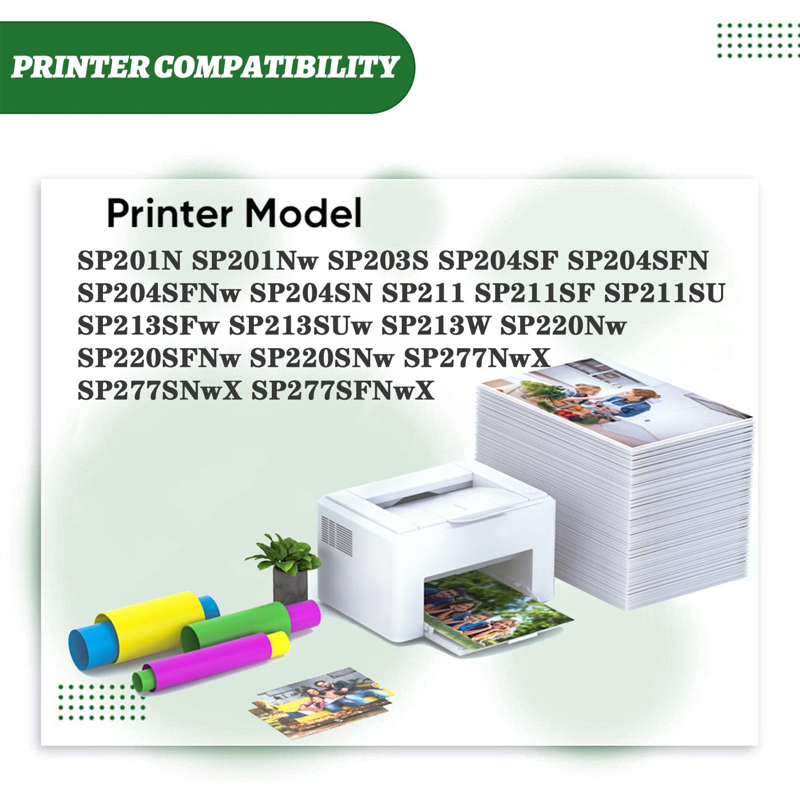 PUCIO 407258 SP-201HA High Capacity Toner Cartridge Compatible for Ricoh SP201N SP201Nw SP203S SP204SF SP204SFN SP204SFNw SP204SN SP211 SP211SF SP211SU Printers 1 Pack 3