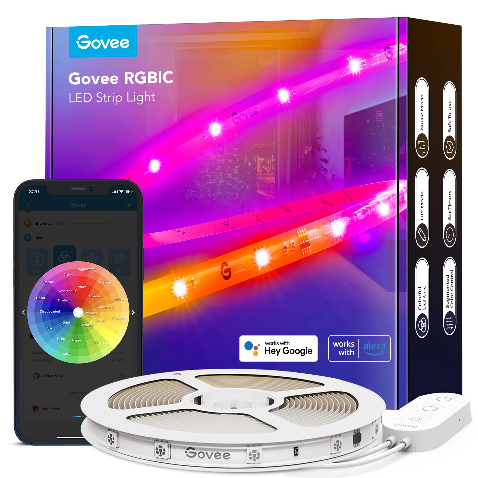 Govee RGBIC LED Strip Lights 16.4ft Bundle 65.6ft RGBIC LED Strip Lights 3