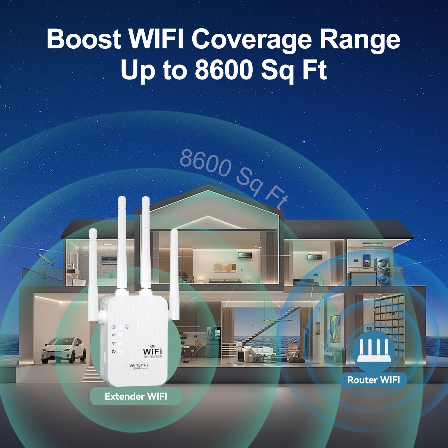 WiFi Extender,WiFi Extender Signal Booster for for Home & Outdoor,Device Servers Covers Up to 6000 Sq. ft and 35 Devices,Internet Booster 3