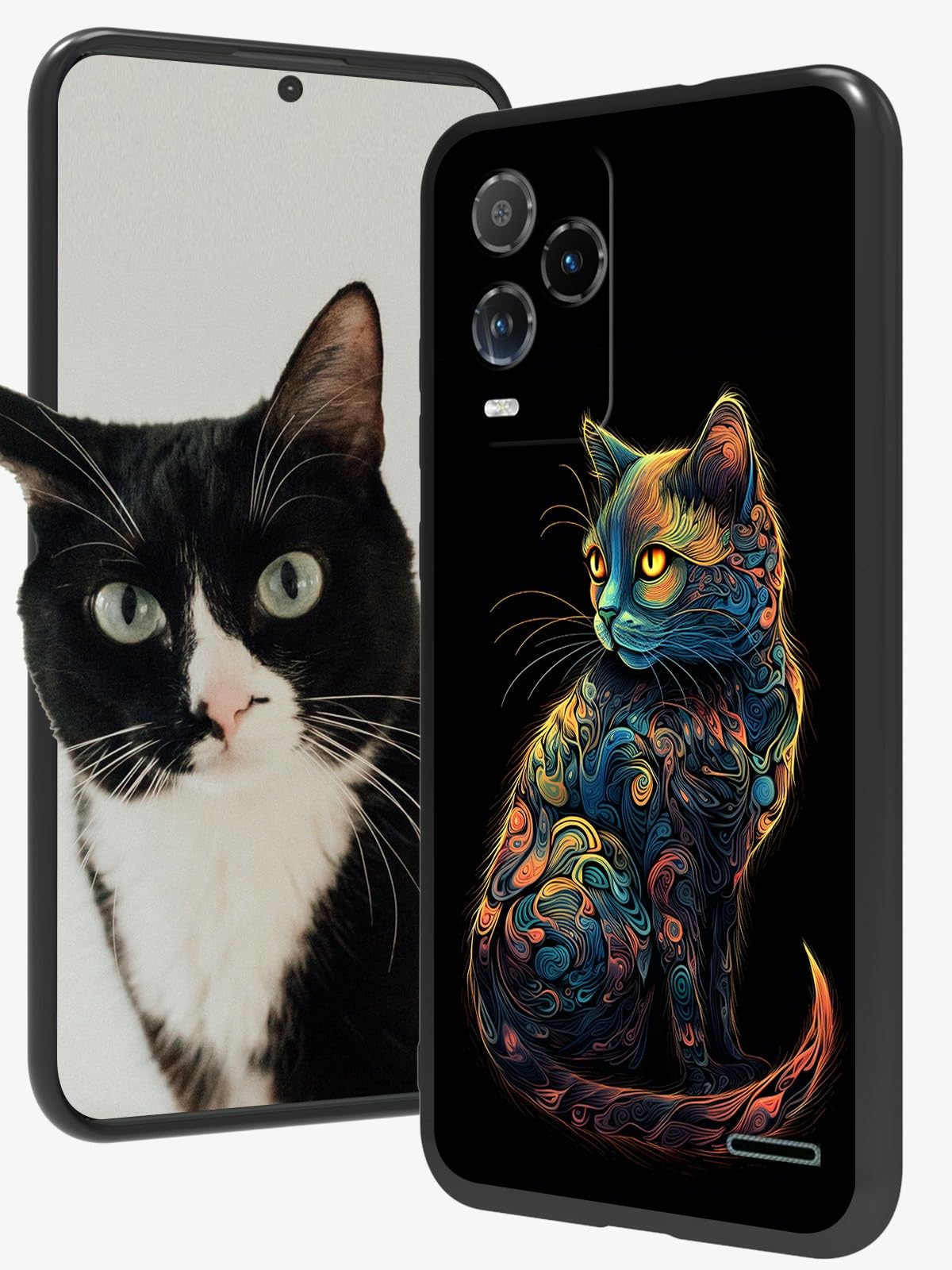DHYYDSQZ for BLU View 5 Pro Phone Case for BLU View 5 Pro B170D with Cute Art Cat Design Slim Shockproof Soft TPU Silicone Cover [Square Edges] [Camera Protection] Case for BLU View 5 Pro 6.75" 2024 1
