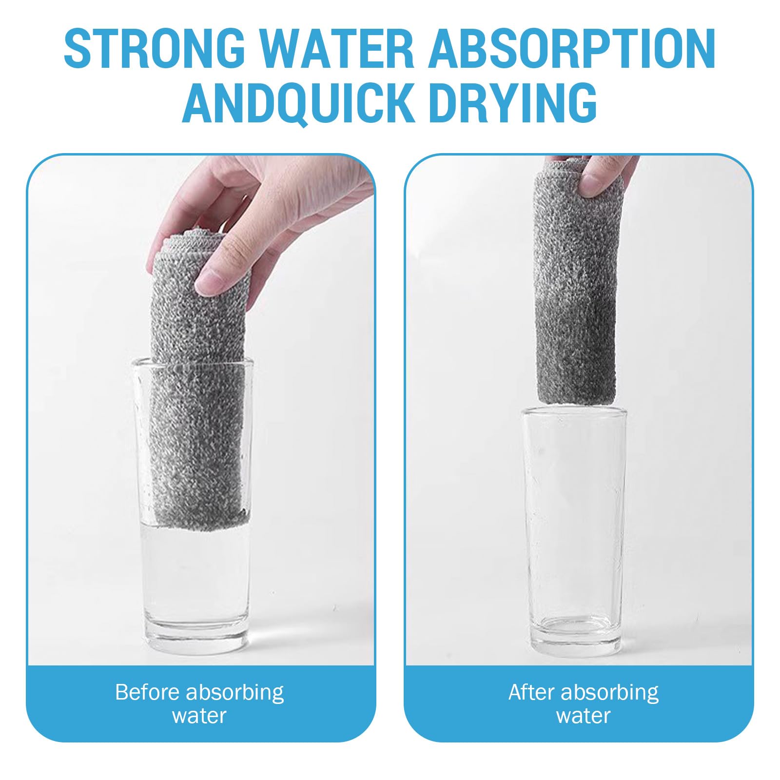 GHKLNY Bamboo charcoal Dishcloth- 10 PACK Multipurpose Wire Miracle Cleaning Cloths,Silver Dish Rags for Washing Dishes, Reusable Steel Wool Scrubber for Wet and Dry Dish (Bamboo charcoal 11.8") 6