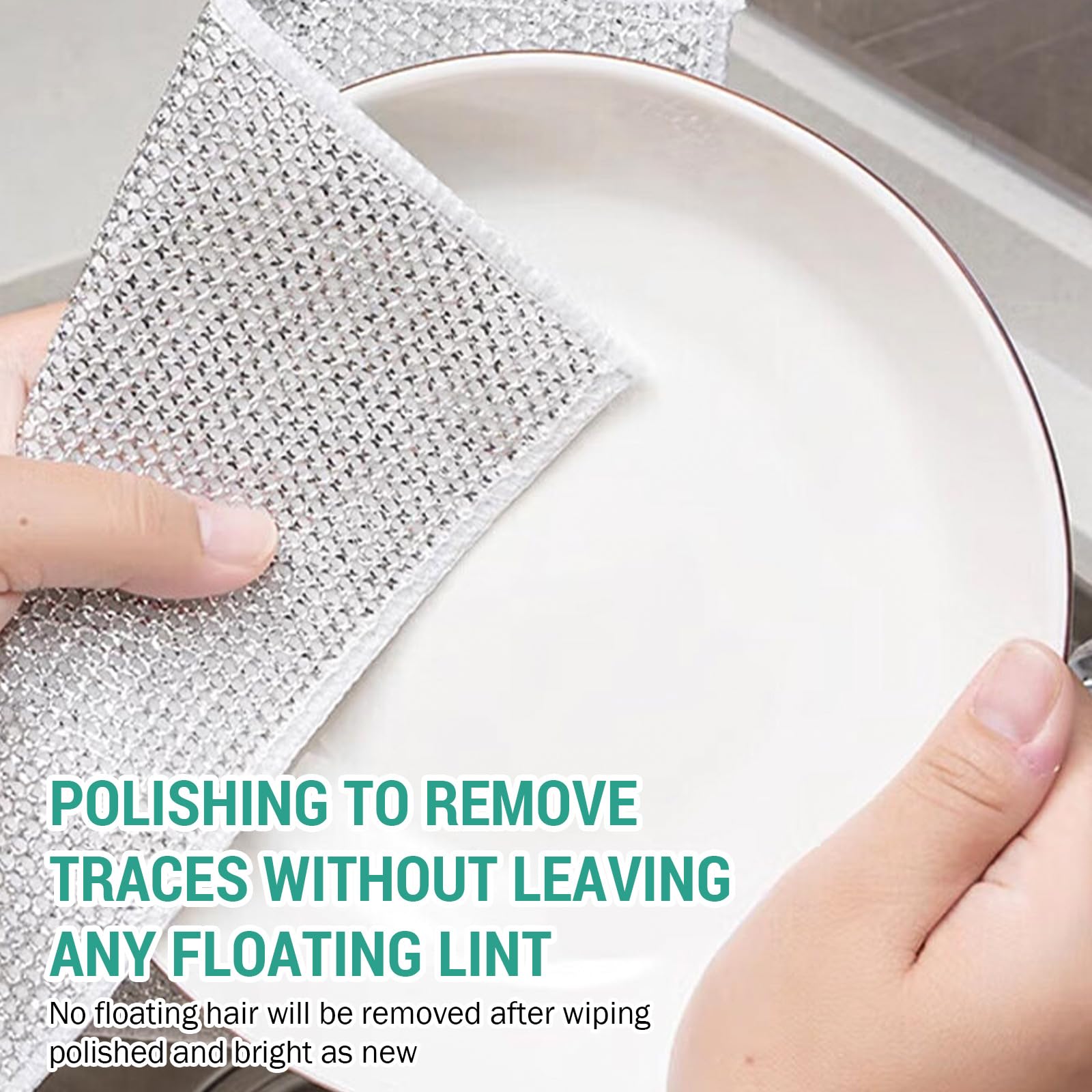 Wire Dishwashing Rag Double Layer, Dish Wash Cloths, Metal Dish Cloth, Steel Wool Scrubber Tool,Steel Wool Scrubber,Multipurpose Wire Dishwashing Tool for Kitchen (Pink Blue) 4