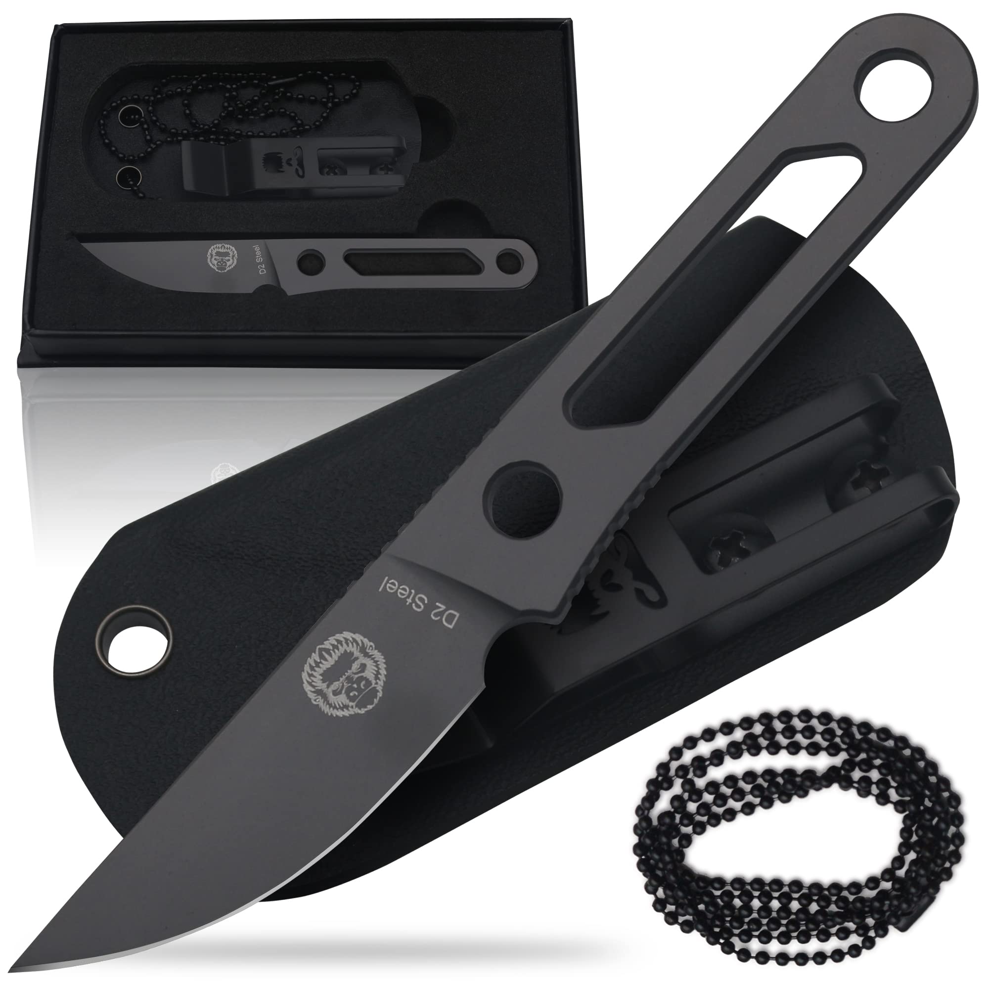 Holtzman's Gorilla Survival Scalpel Fixed Blade Utility Knife with D2 Sheath and Belt Clip (Grey) - Ideal for EDC and Outdoor Activities 1