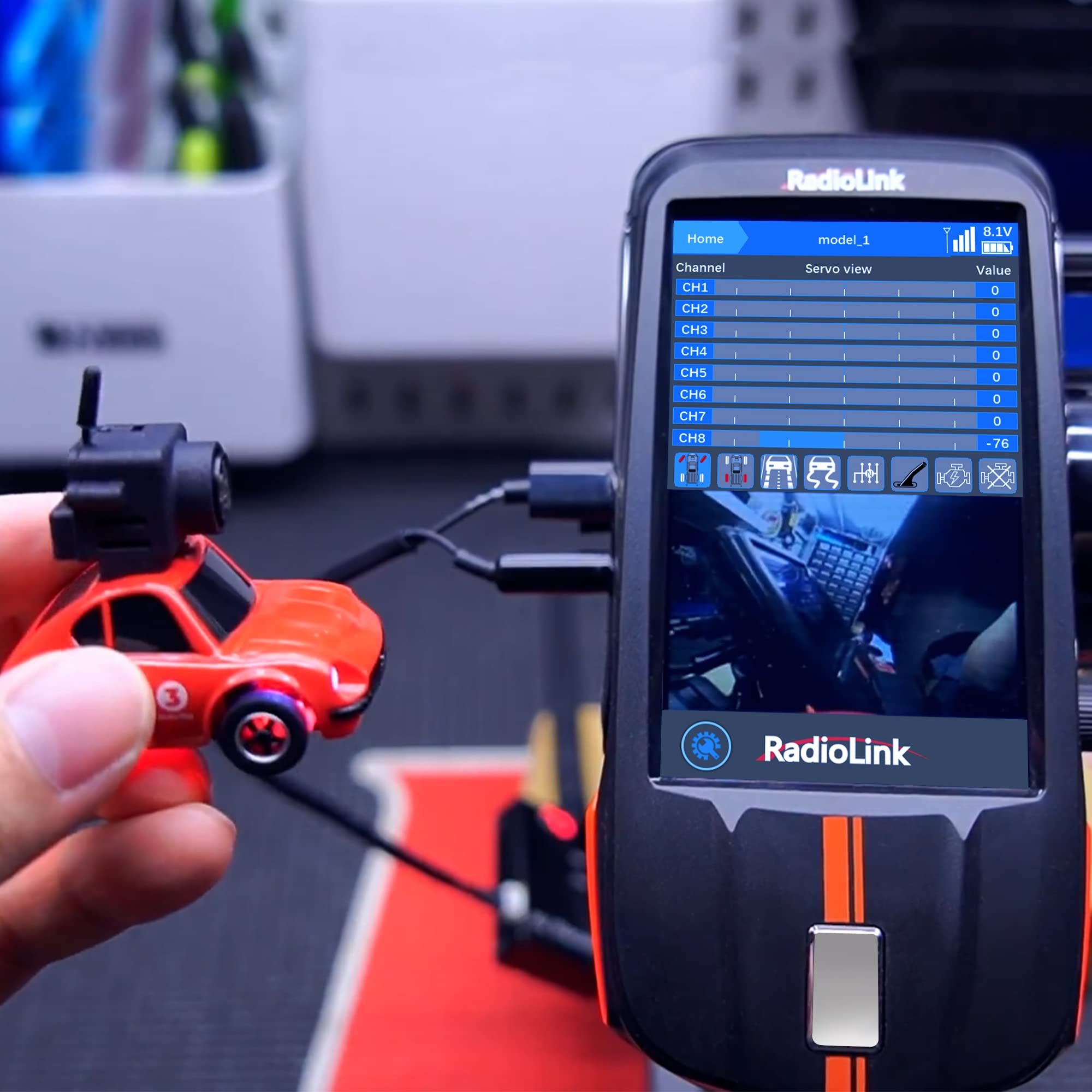 Radiolink 5.8G 48CH Wireless Image Transmission Receiver&5.8G OSD Camera for RC8X Transmitter FPV Display 5