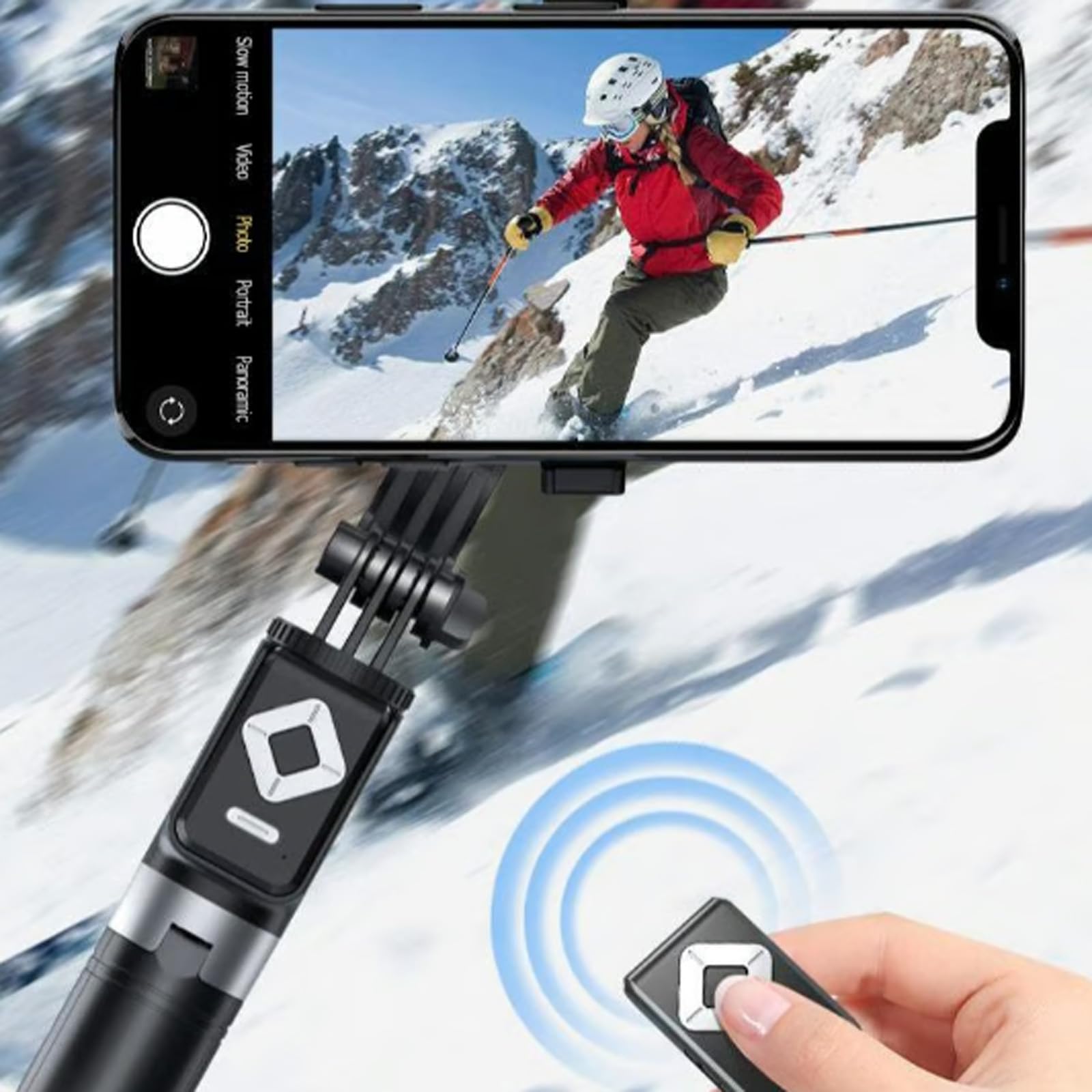 2024 Upgraded 67" Phone Extendable Tripod Wireless Bluetooth Selfie Stick, Phone Stand Selfie Stick Tripod Easy Stand and Go, Selfie Stick Tripod with Remote (Black, One Light) 5