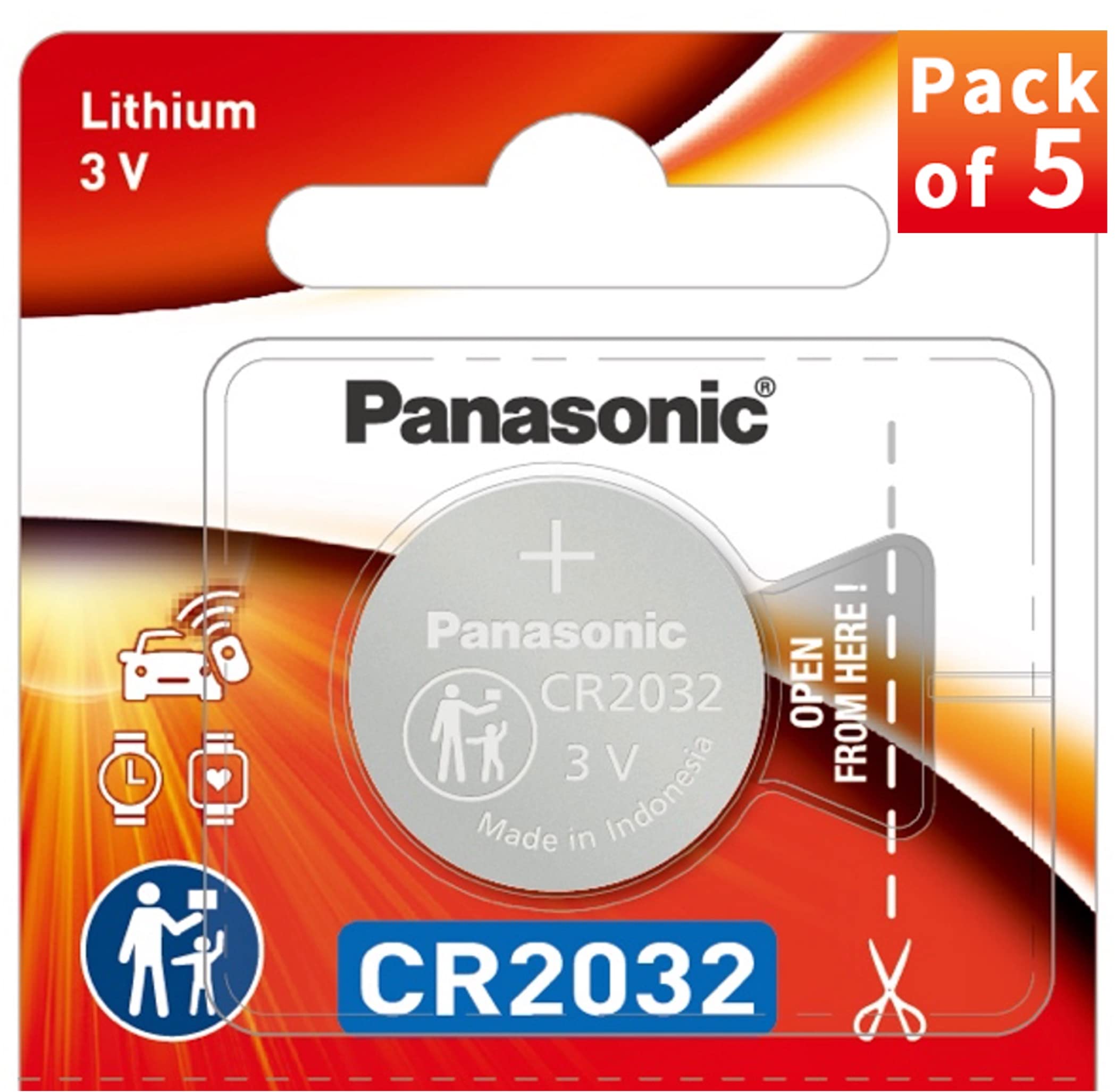 Panasonic Alkaline A23 12V Battery, Pack of 5 & CR-2032 Lithium Coin Battery 3v - Pack of 5 Provide Long Lasting Power in a Variety of Devices,from keyless-Entry fobs to Toys 6