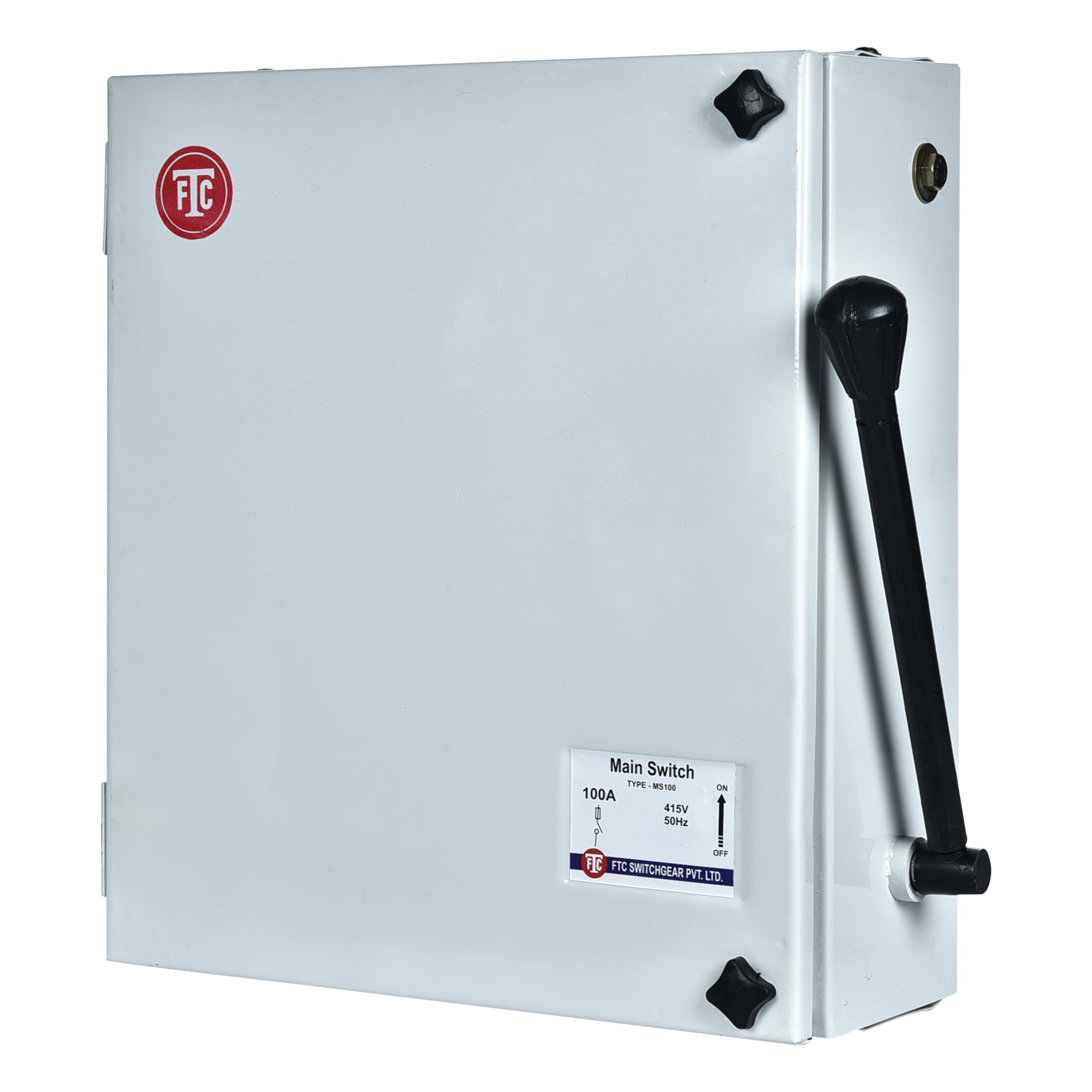 FTC 100Amp TPN 415V Side Handle Main Switch, MS-100 3
