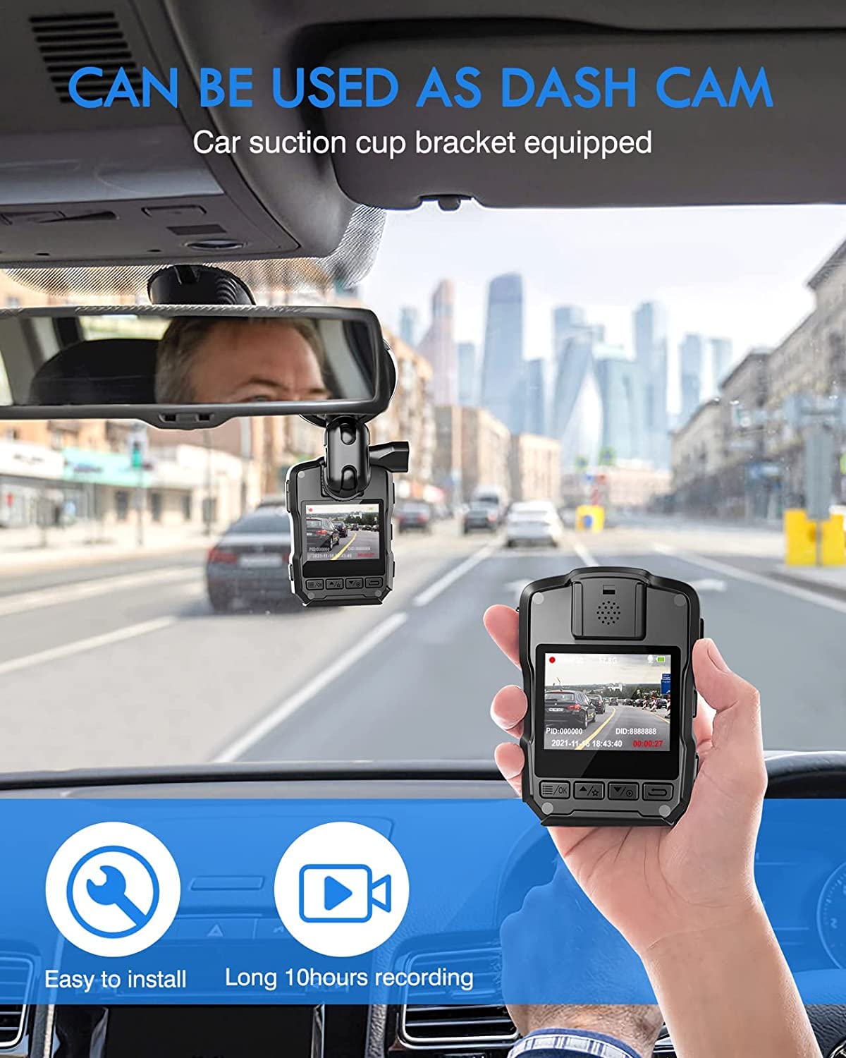 BOBLOV Bundle Deal, M5 256GB GPS 2K Police Body Camera and W1 64GB Body Camera… 6