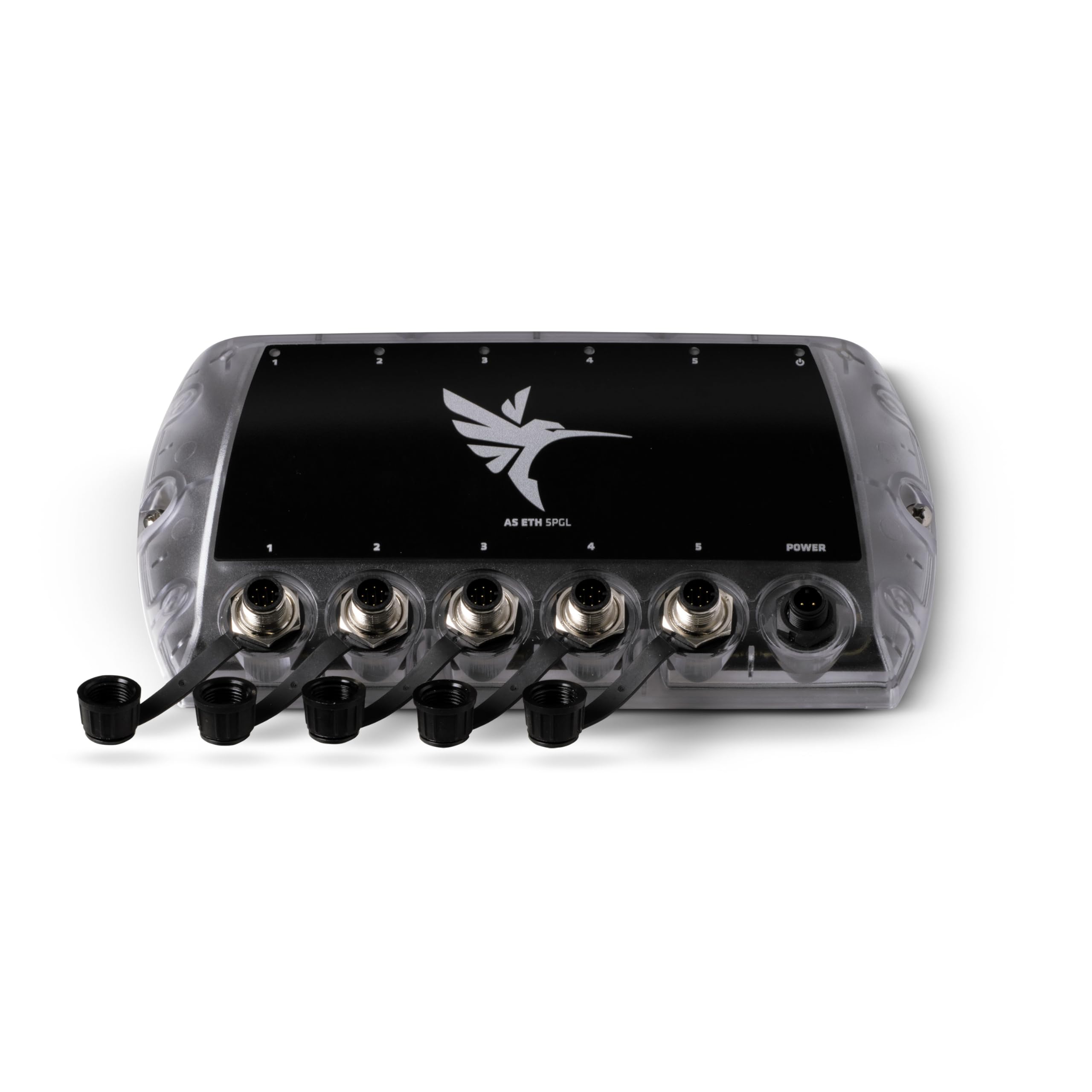 Humminbird 411850-1 AS ETH 5PGL - 5 Port Ethernet Switch & 720073-6 AS EC 5E Ethernet Cable, Black, 5-Foot 4