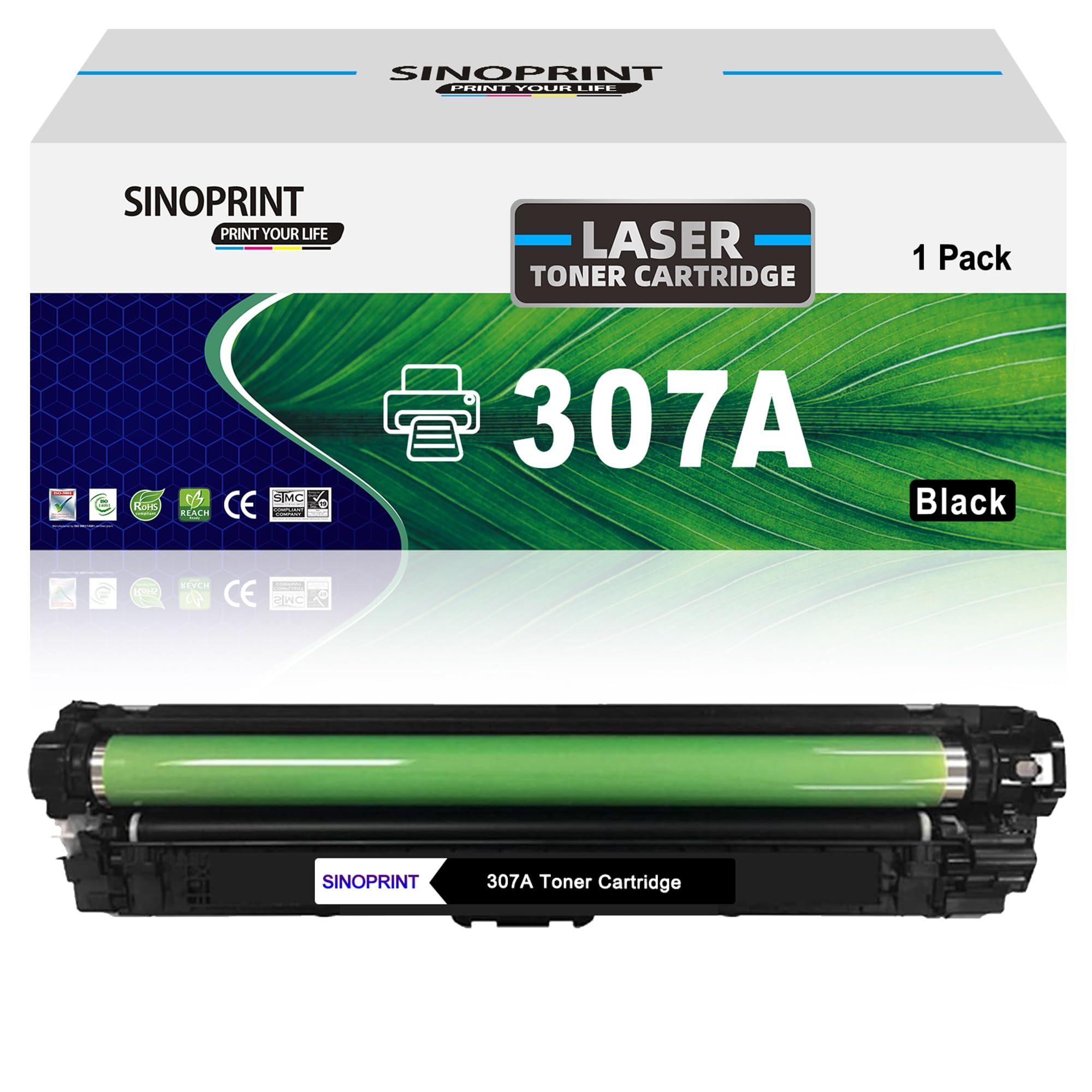 SINOPRINT 307A Toner Cartridge Black Compatible with HP 307A CE740A Toner Cartridges Use for Color Professional CP5225 CP5225n CP5225dn Printers(1 Pack Black) 1