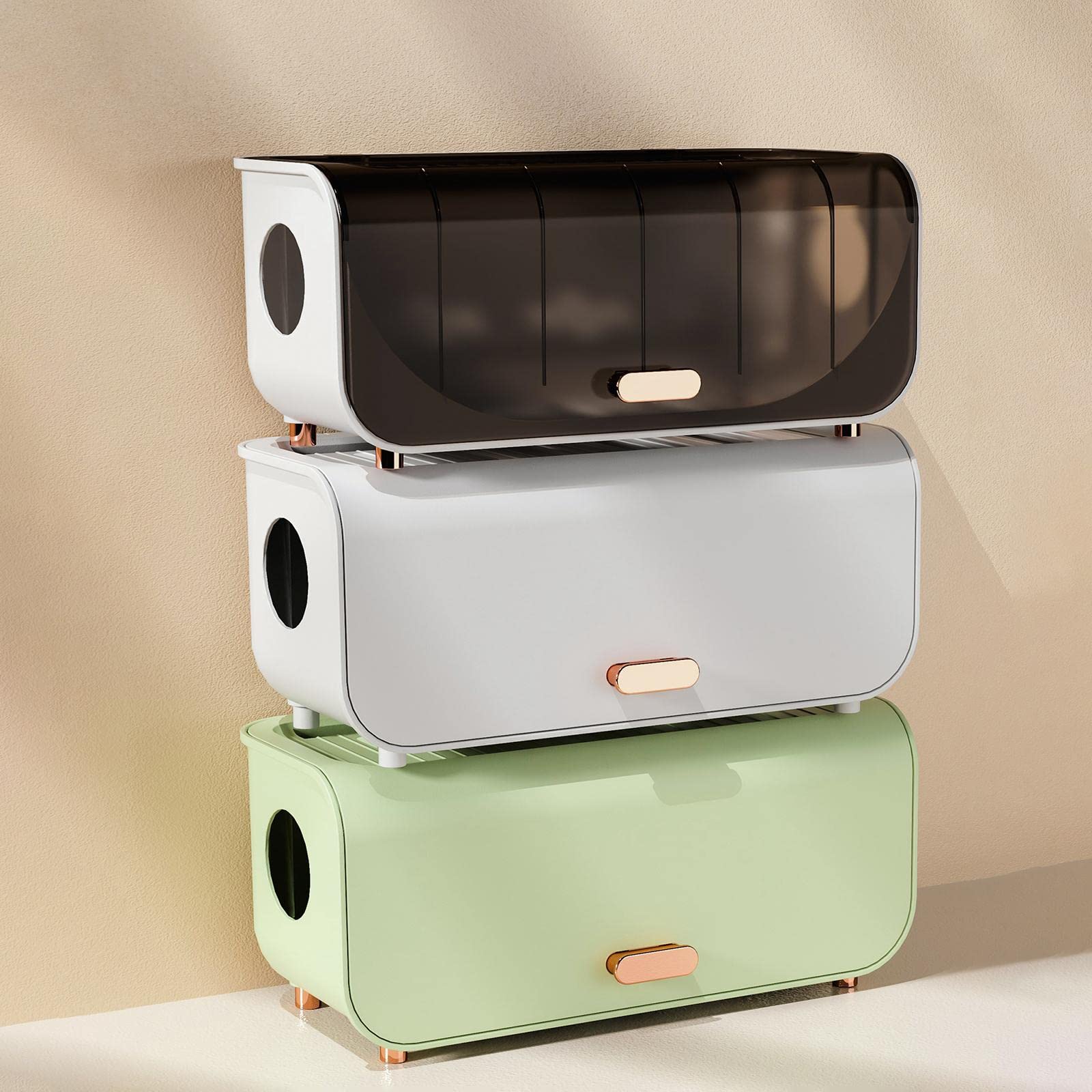 CALANDIS Cable Management Box Dustproof Covering Tidy Box for Plug Office Bedroom Brown 6