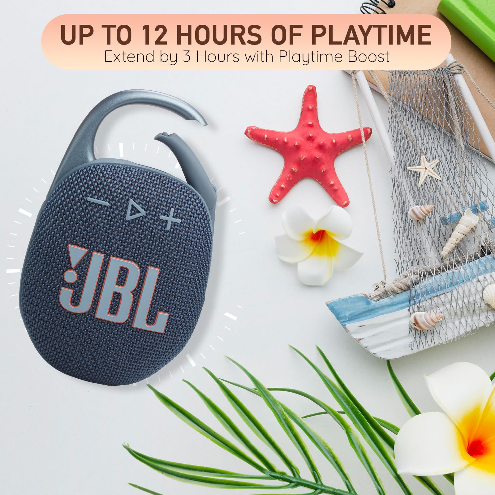 JBL Clip 5 Portable Bluetooth Speaker, IP67 Waterproof & Dustproof, Long-Lasting Battery - Black - Boomph's Comprehensive Ultimate Performance Cloth Solution for Your On-The-Go Sound Experience 6