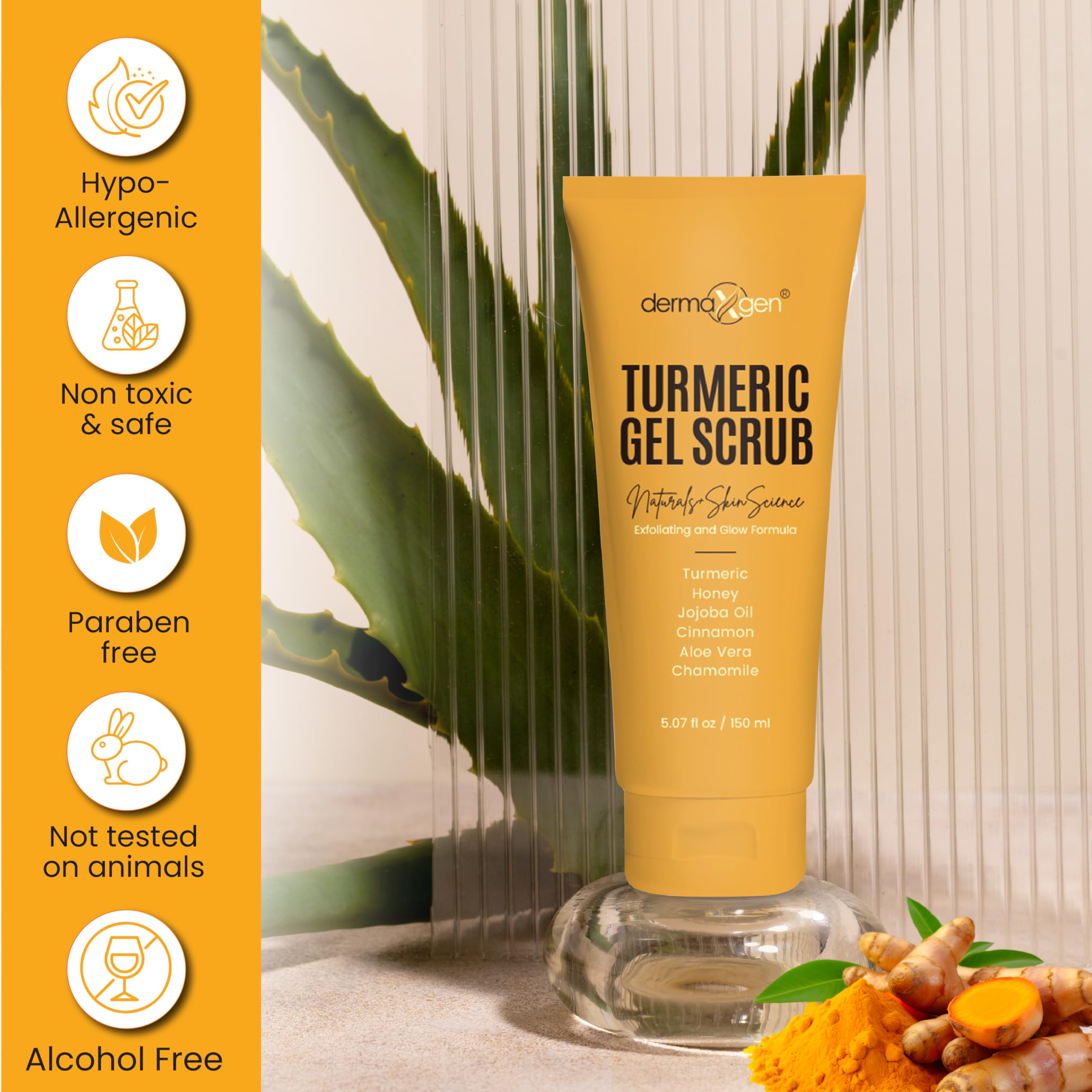 DERMAXGEN Turmeric Gel Scrub – Exfoliate, Brighten, and Refresh Your Skin with Turmeric. Achieve a Smooth, Radiant Complexion by Removing Dead Skin Cells and Impurities for a Natural Glow 3