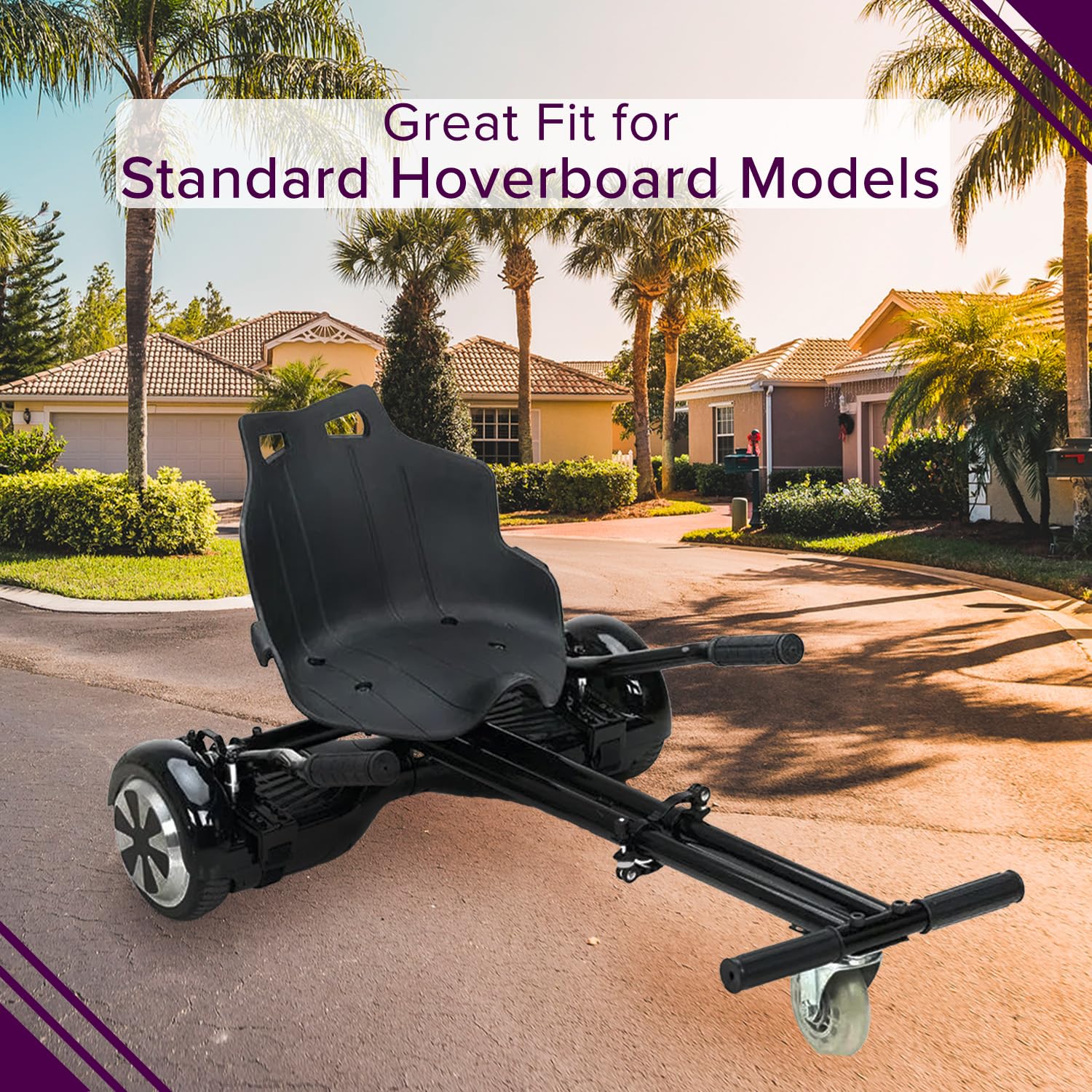 AlveyTech Red Seat for The Standard Hoverboard Go-Kart Kit - Precise Fit Part Adjustable Frame ABS Plastic Seats, DIY Install, Replacement Accessories 4