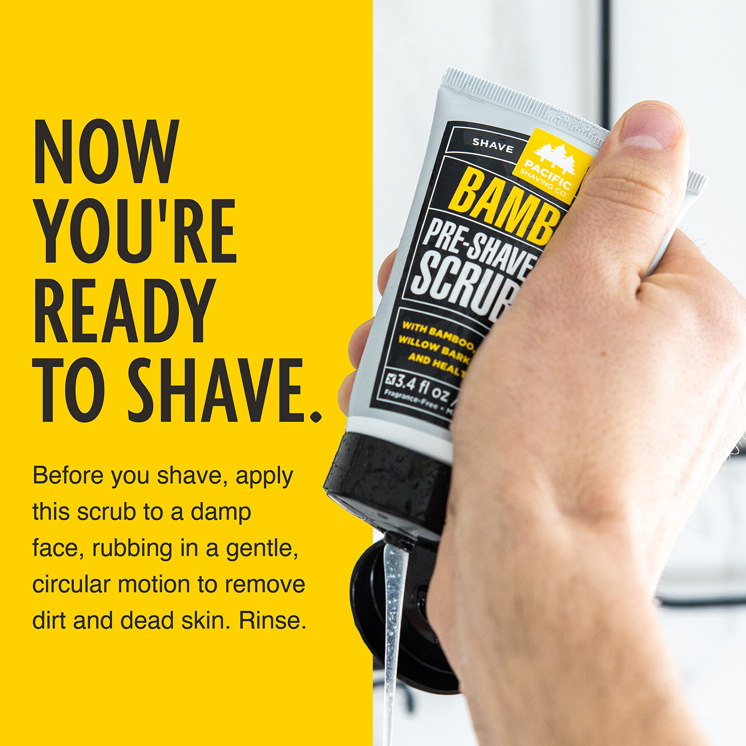 Pacific Shaving Company Bamboo Pre-Shave Scrub - Exfoliating Face Scrub & Cleanser - Daily Face Wash for Men with Aloe Vera & Willow Bark Extract - Soothes, Moisturizes & Controls Blemishes (2 Pack) 6