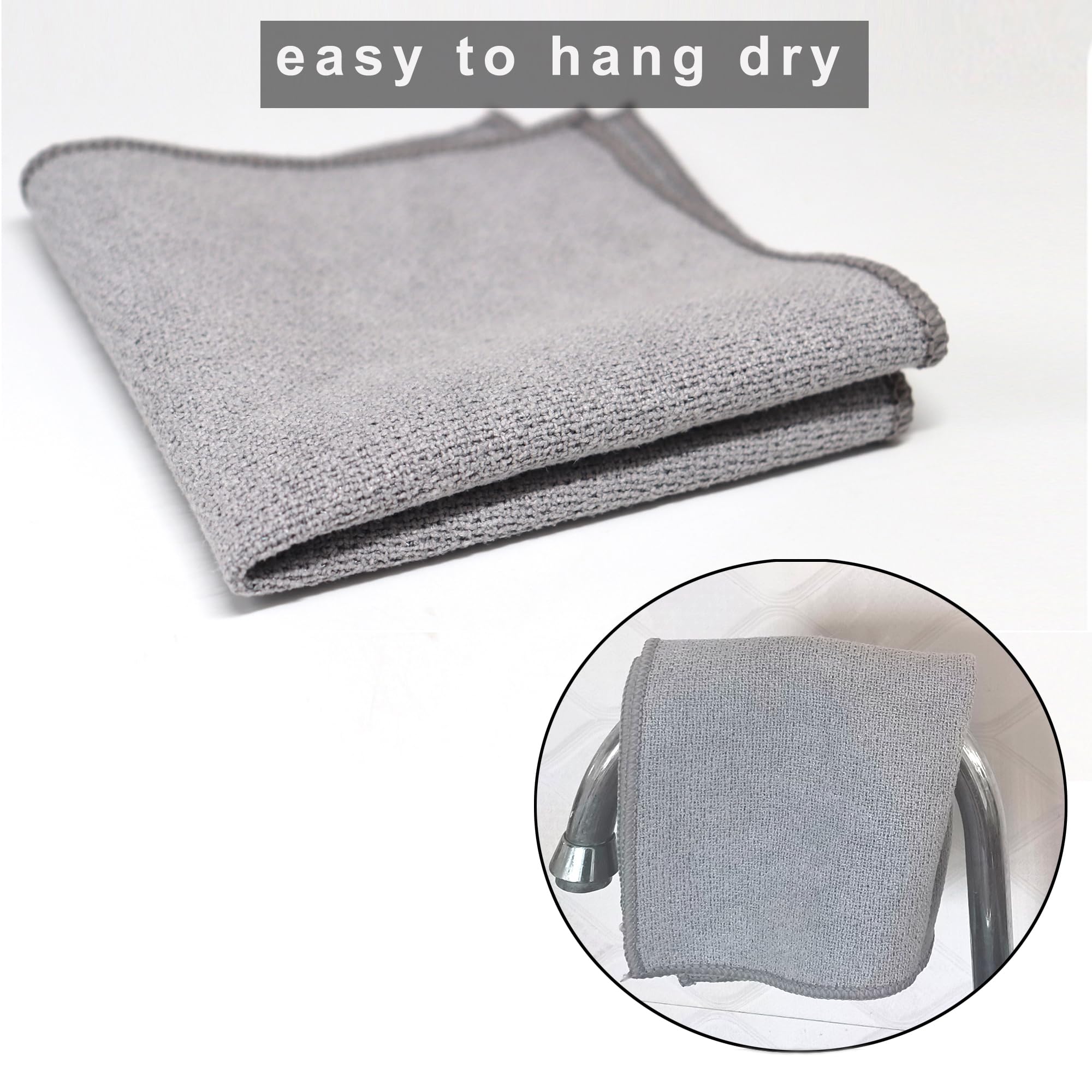 CAMSTIC Kitchen Non Scratch Dish Cloths with Scrubber and Wipe Side, 3 PCS 6